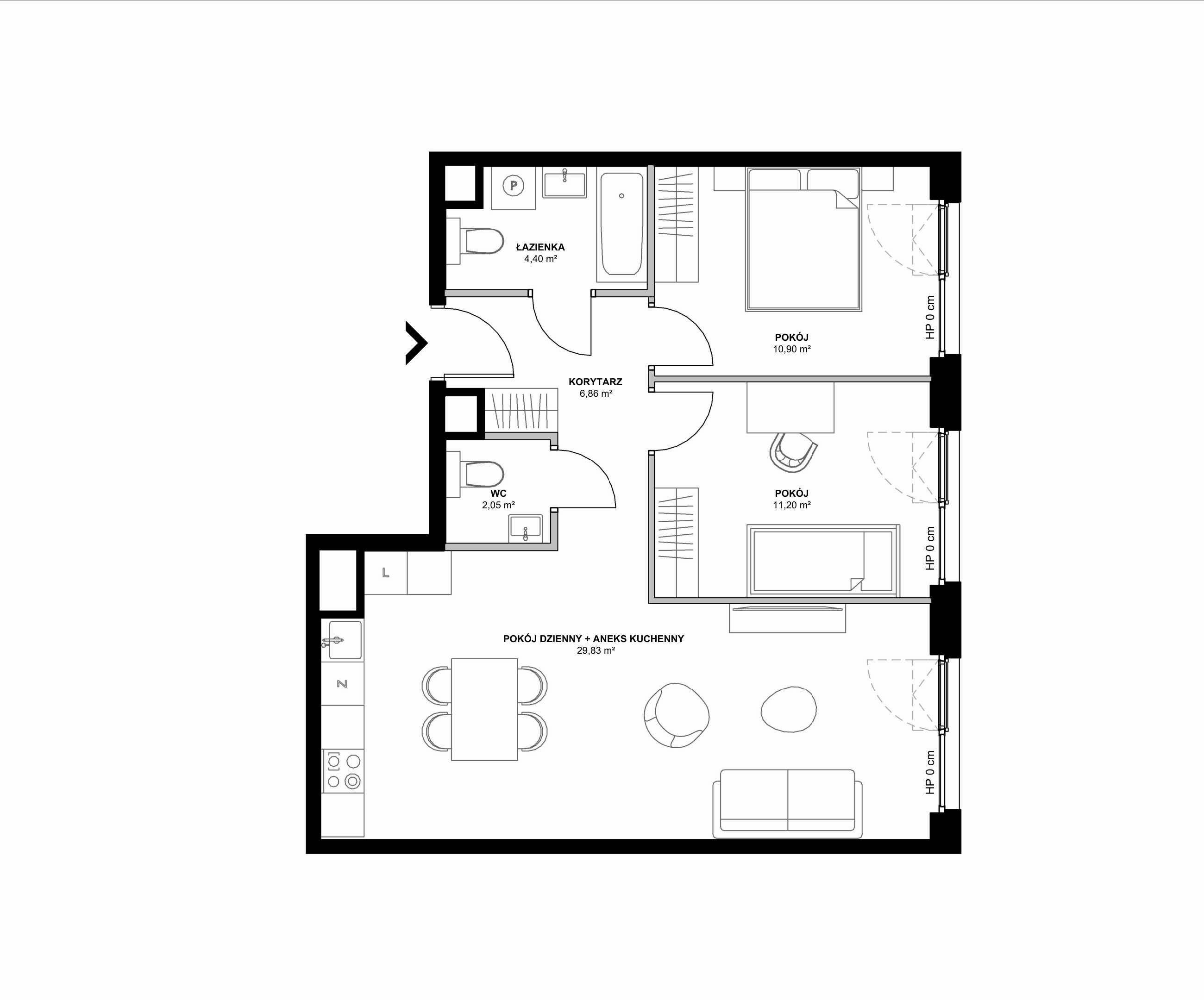 Kanwa Apartamenty – inwestycja Moderna Holding - lokal C.02.01