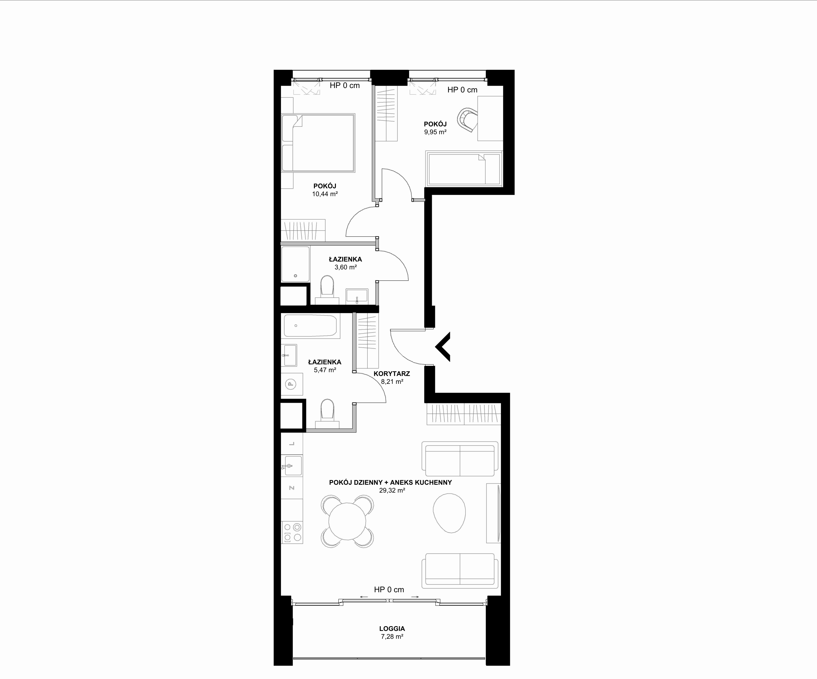 Kanwa Apartamenty – inwestycja Moderna Holding - lokal D – D.01.03