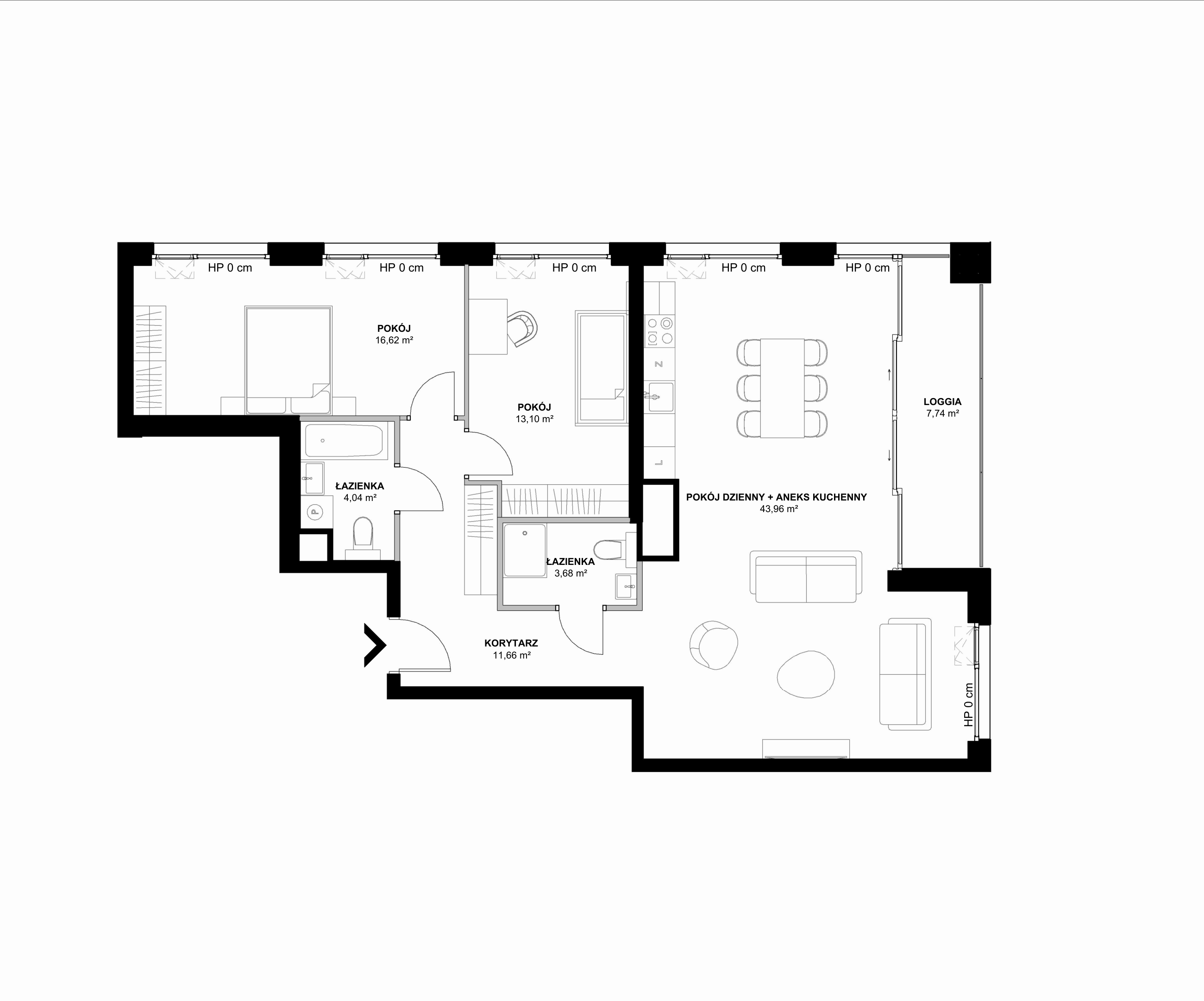 Kanwa Apartamenty – inwestycja Moderna Holding - lokal D – D.01.01