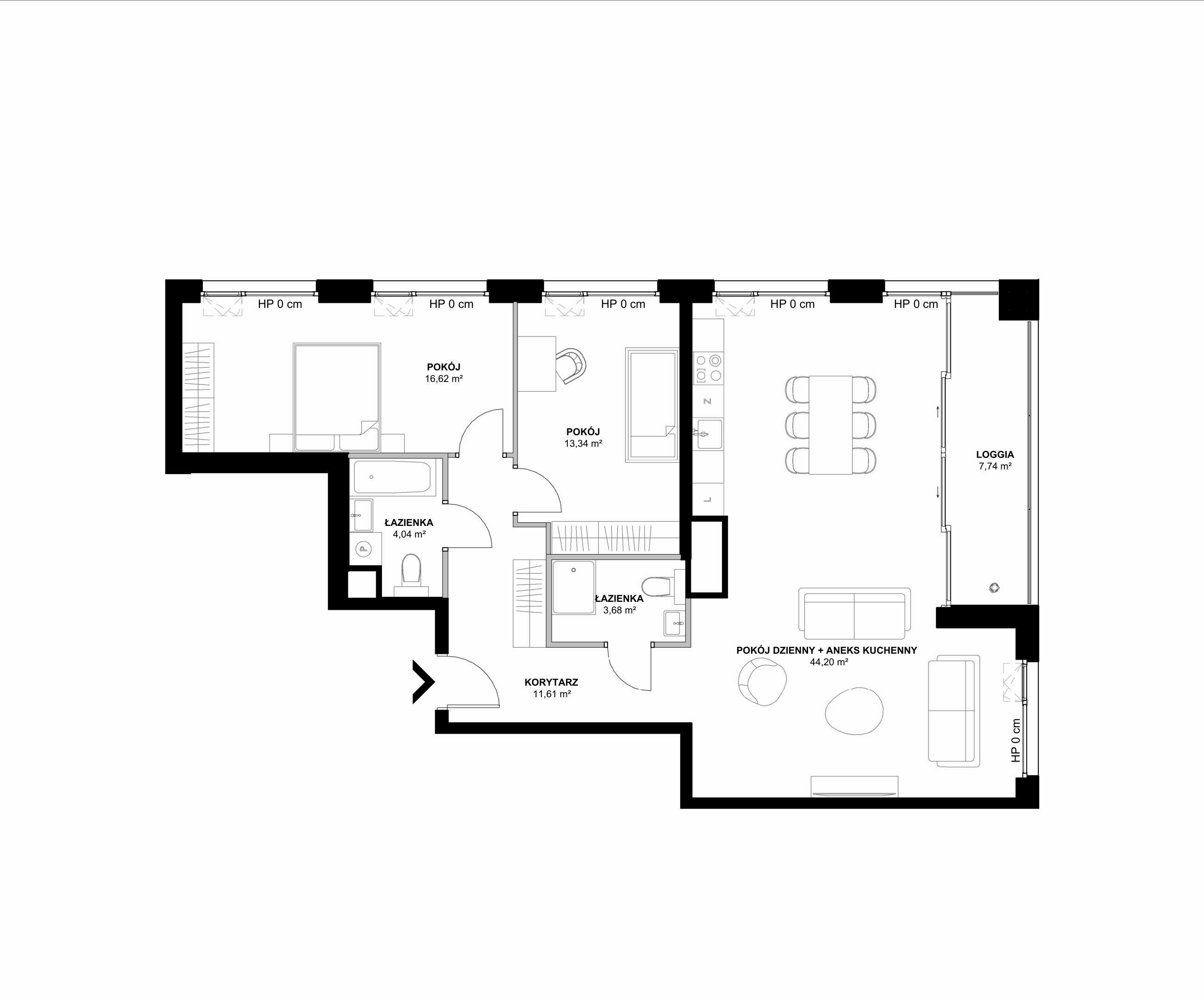 Kanwa Apartamenty – inwestycja Moderna Holding - lokal D – D.02.01