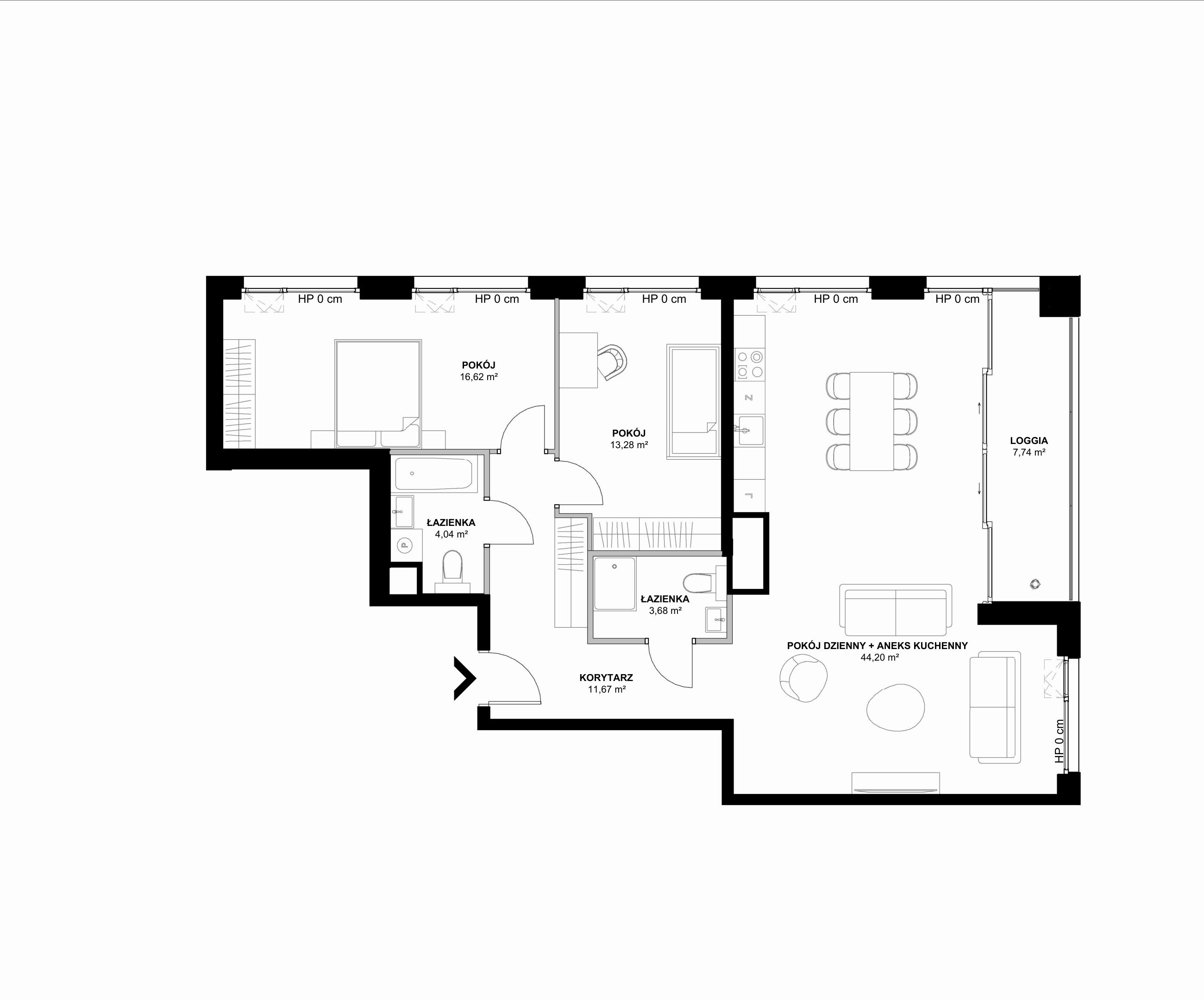 Kanwa Apartamenty – inwestycja Moderna Holding - lokal D – D.03.01