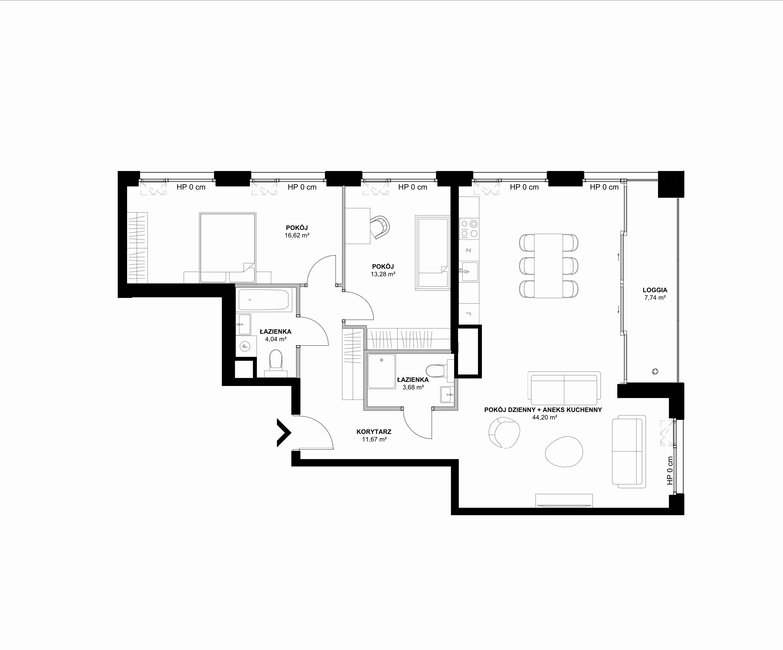 Kanwa Apartamenty – inwestycja Moderna Holding - lokal D – D.04.01