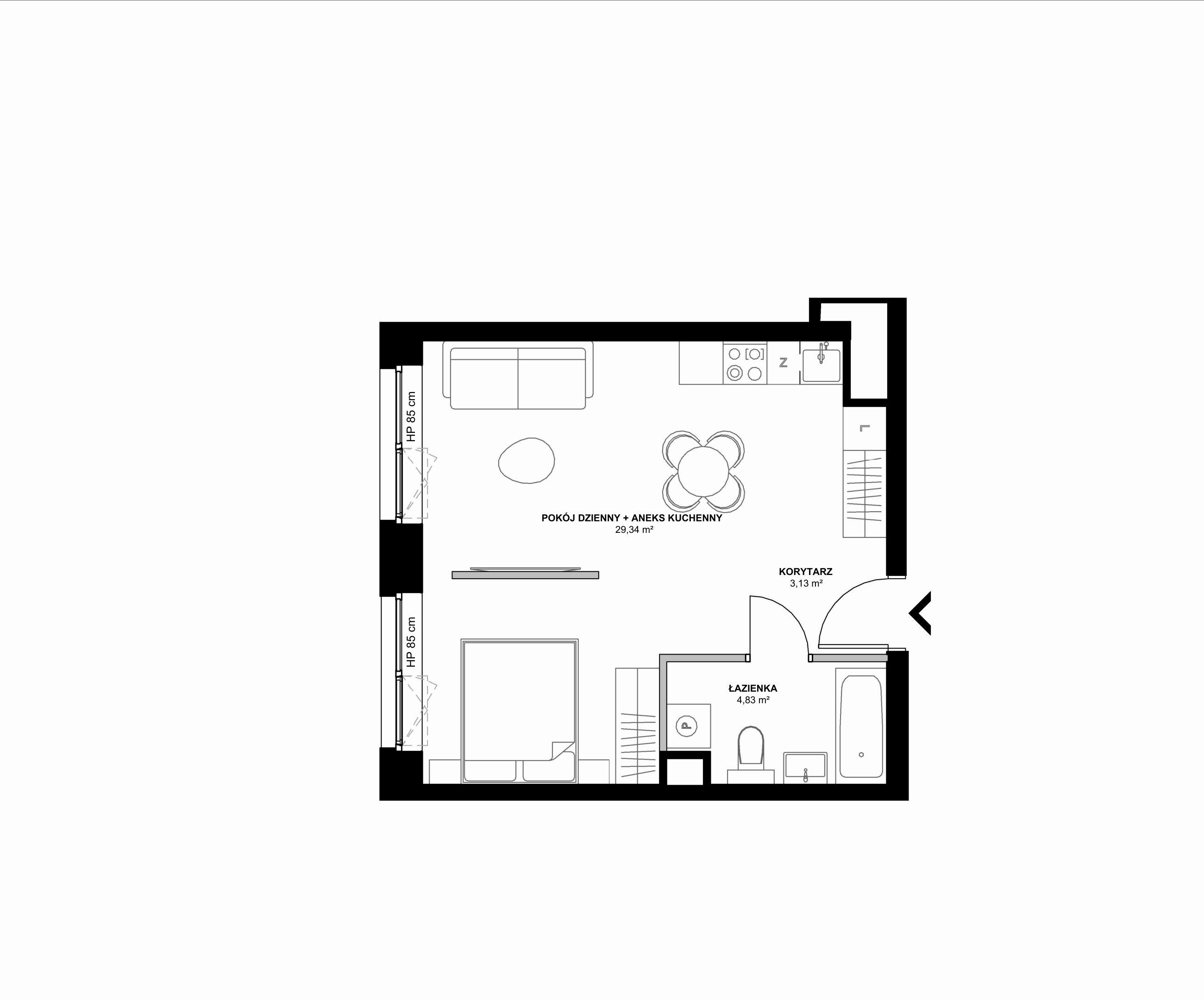 Kanwa Apartamenty – inwestycja Moderna Holding - lokal A – A.01.09