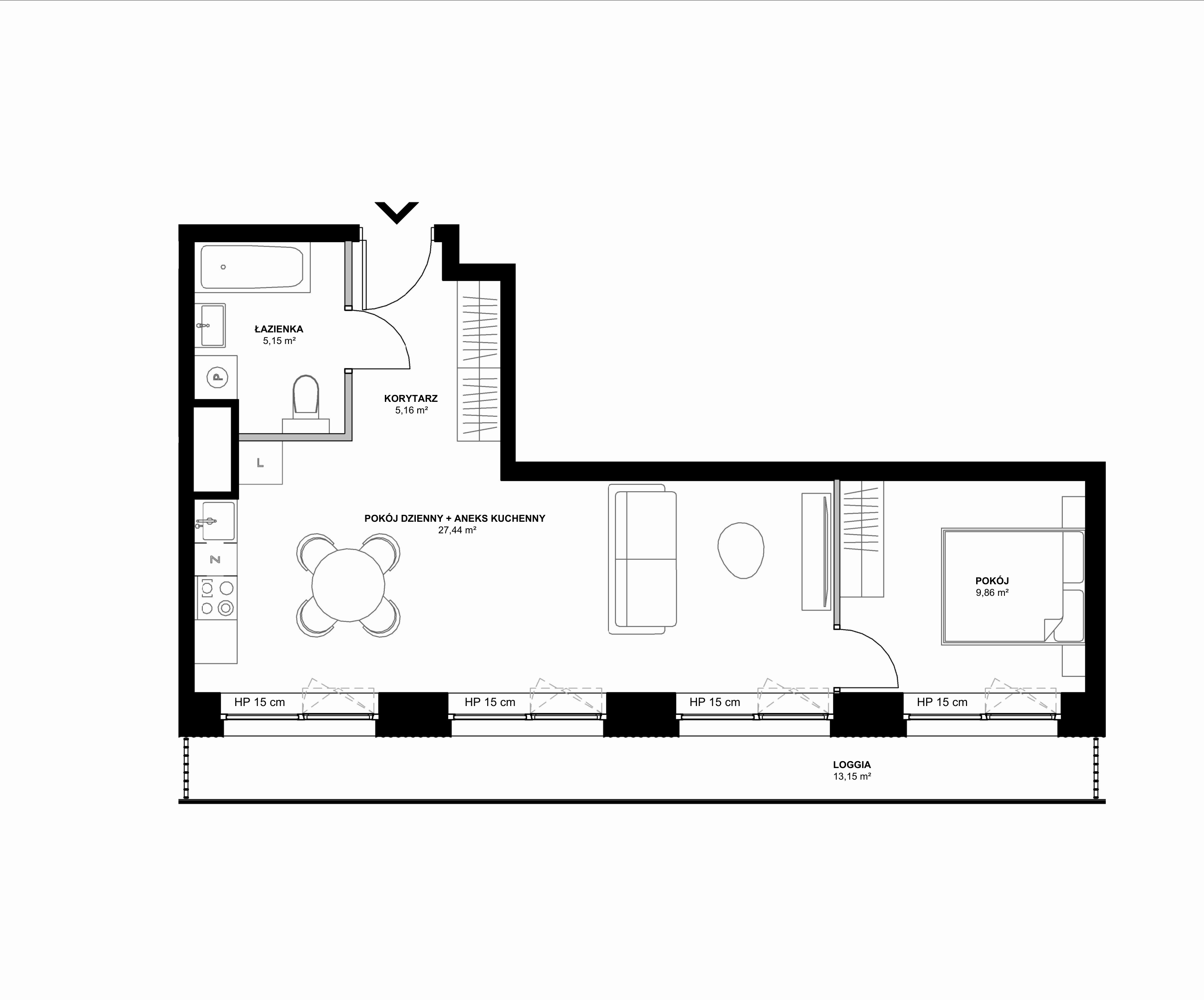 Kanwa Apartamenty – inwestycja Moderna Holding - lokal B – B.03.01