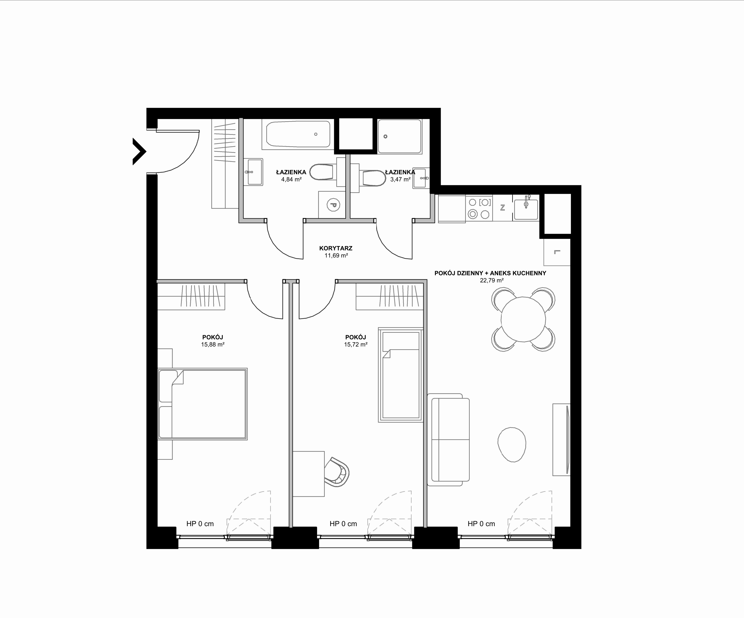 Kanwa Apartamenty – inwestycja Moderna Holding - lokal A – A.01.03