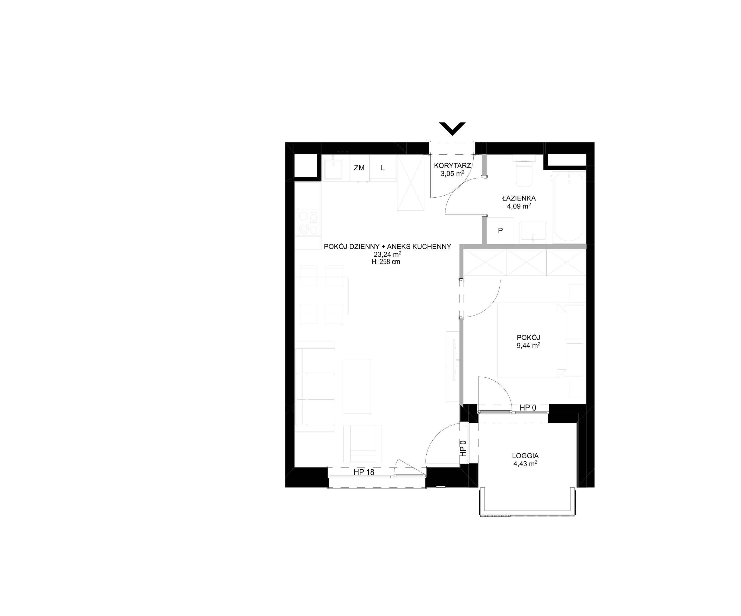 Spot Apartamenty – inwestycja Moderna Holding - lokal B – B.2.7