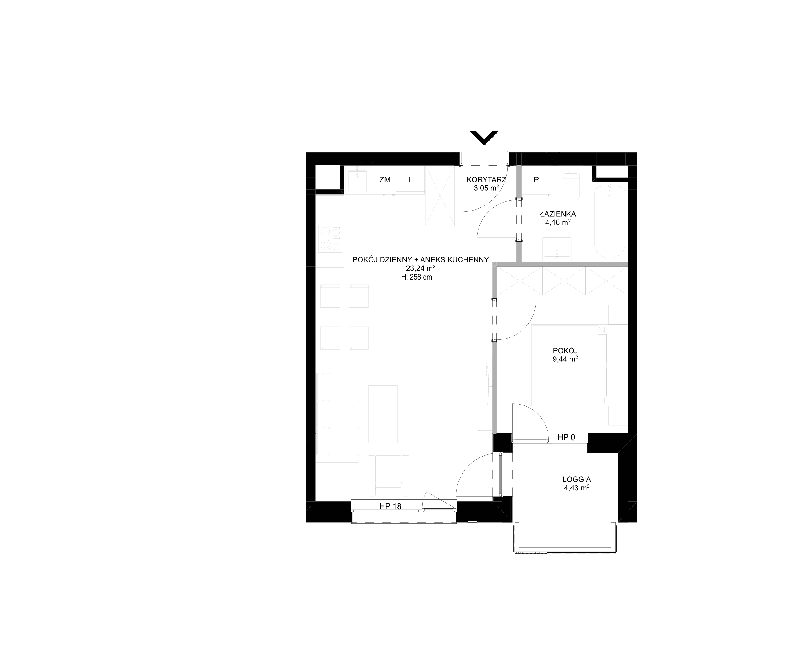 Spot Apartamenty – inwestycja Moderna Holding - lokal B – B.2.5