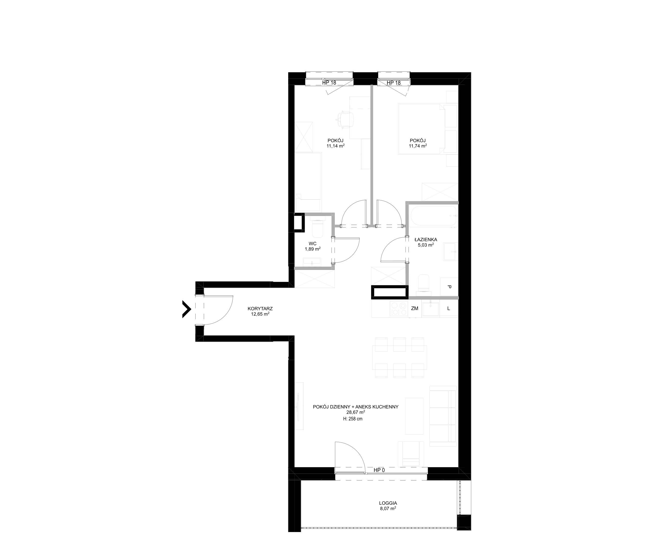 Spot Apartamenty – inwestycja Moderna Holding - lokal C – C.2.4