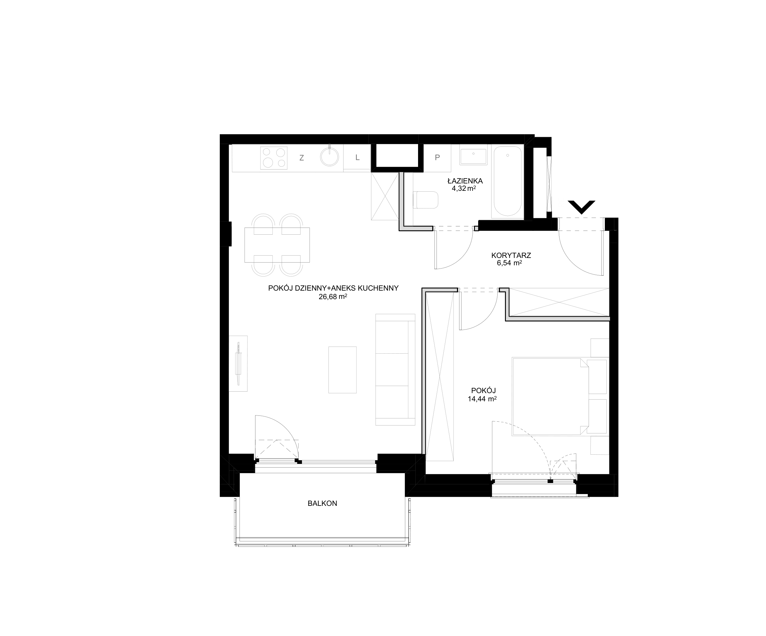 Apartamenty SCALA w Śródmieściu Gdańska - lokal F – F-22 (N)