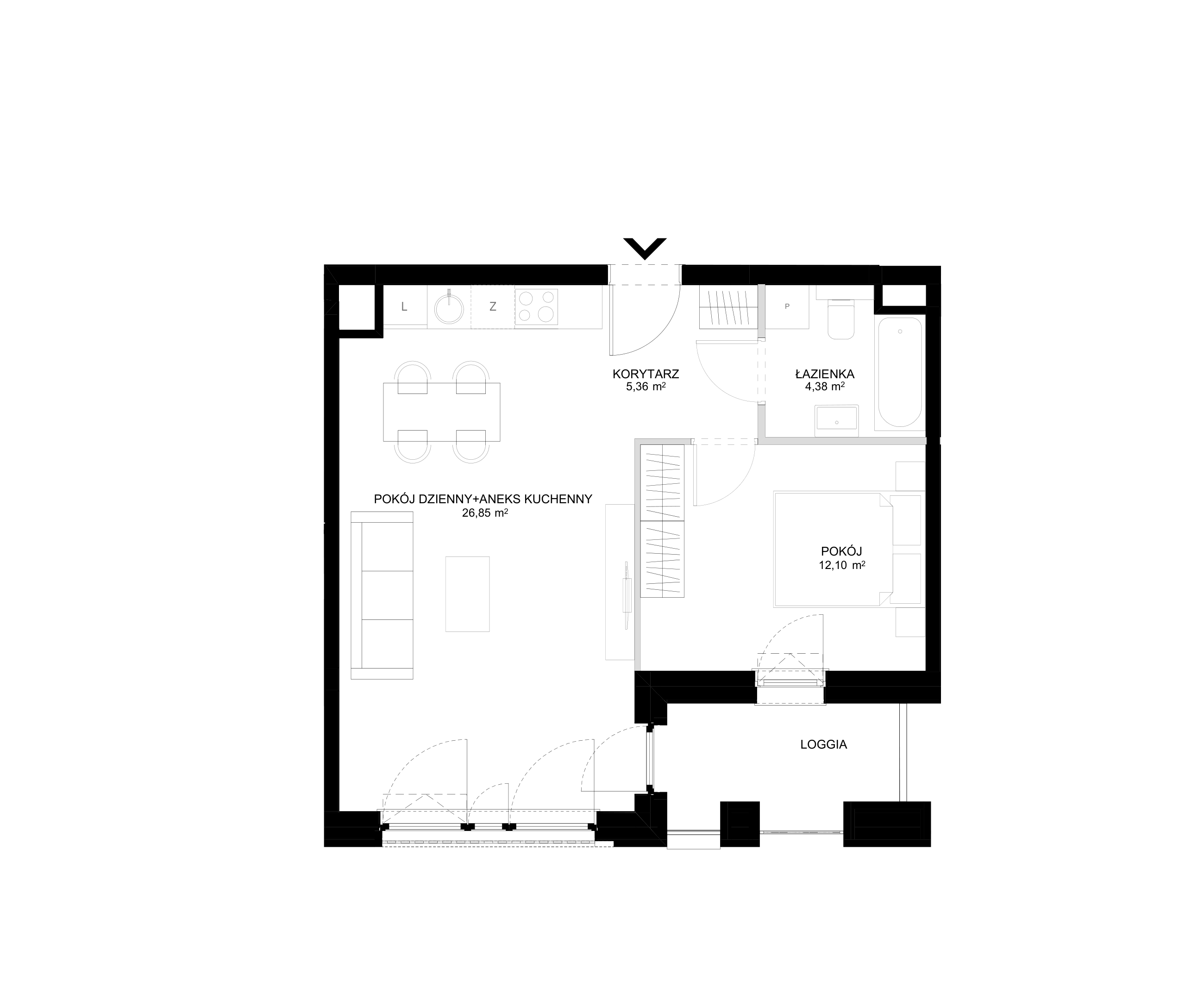 Apartamenty SCALA w Śródmieściu Gdańska - lokal H – H-58 (E)