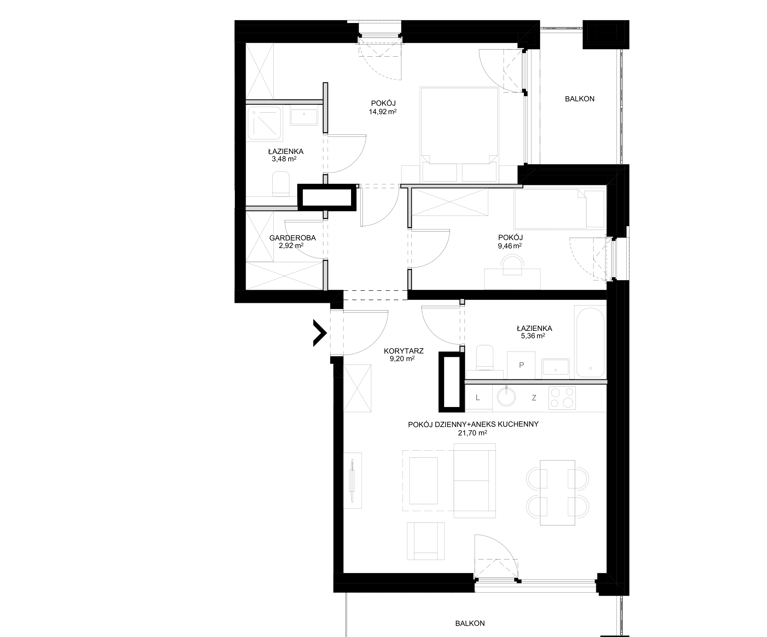 Apartamenty SCALA w Śródmieściu Gdańska - lokal E – E-28 (E)