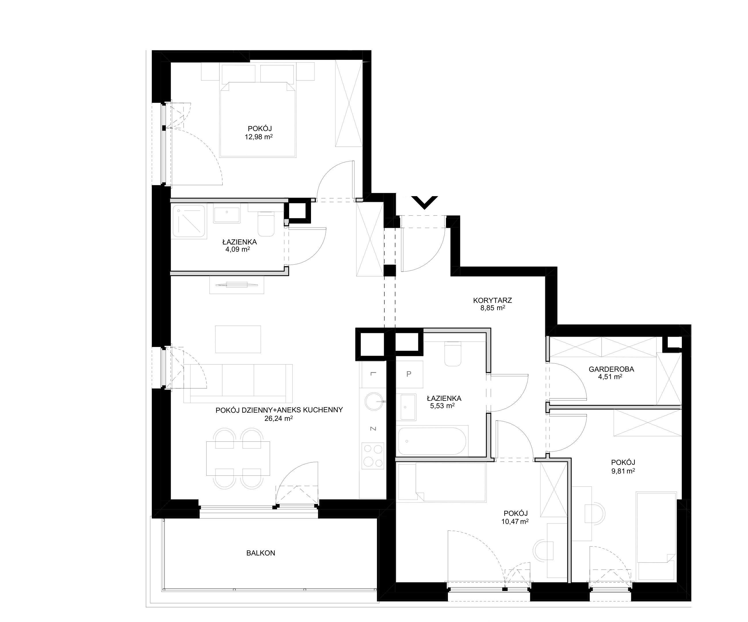 Apartamenty SCALA w Śródmieściu Gdańska - lokal E – E-38 (E)