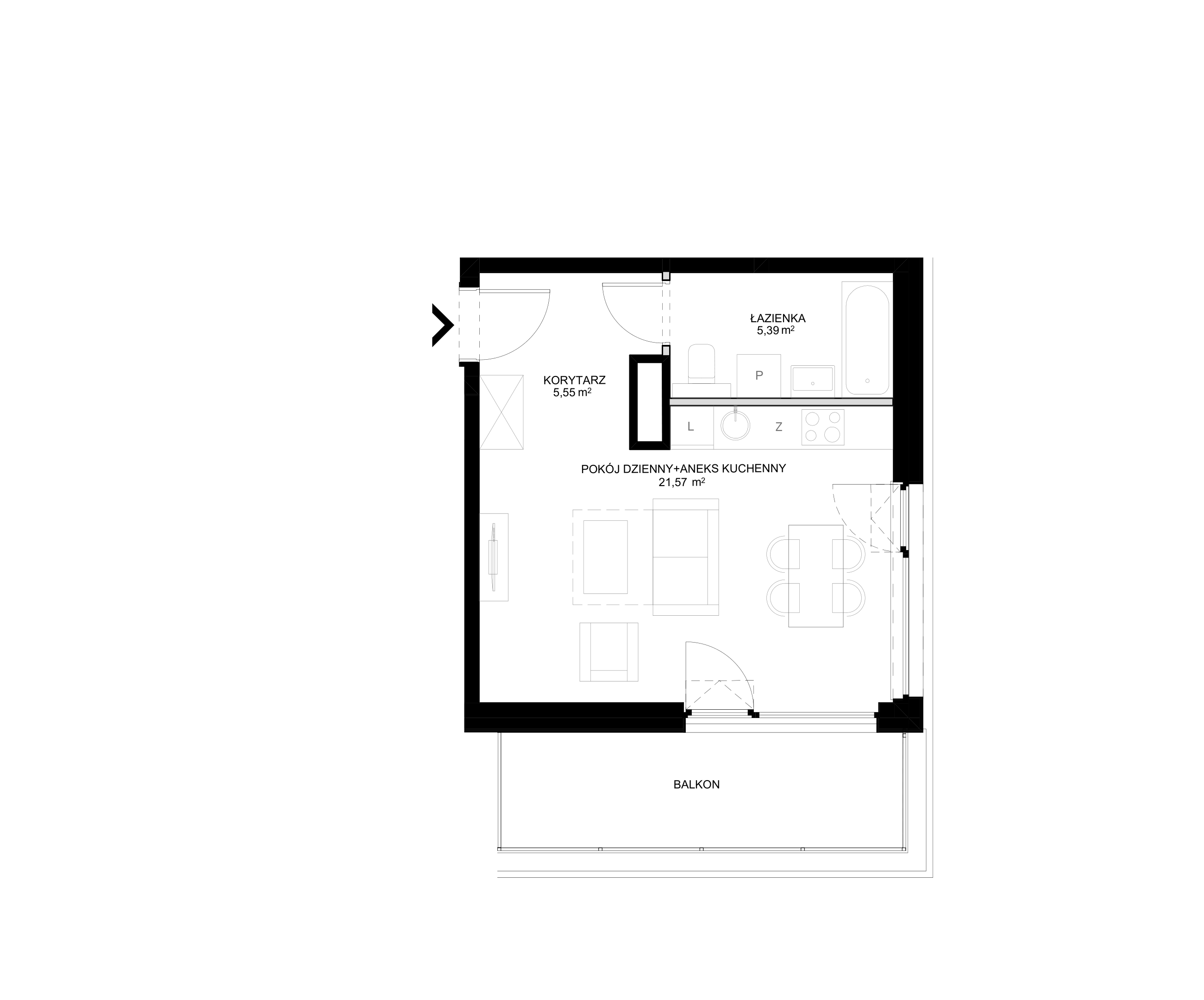 Apartamenty SCALA w Śródmieściu Gdańska - lokal E – E-43 (N)
