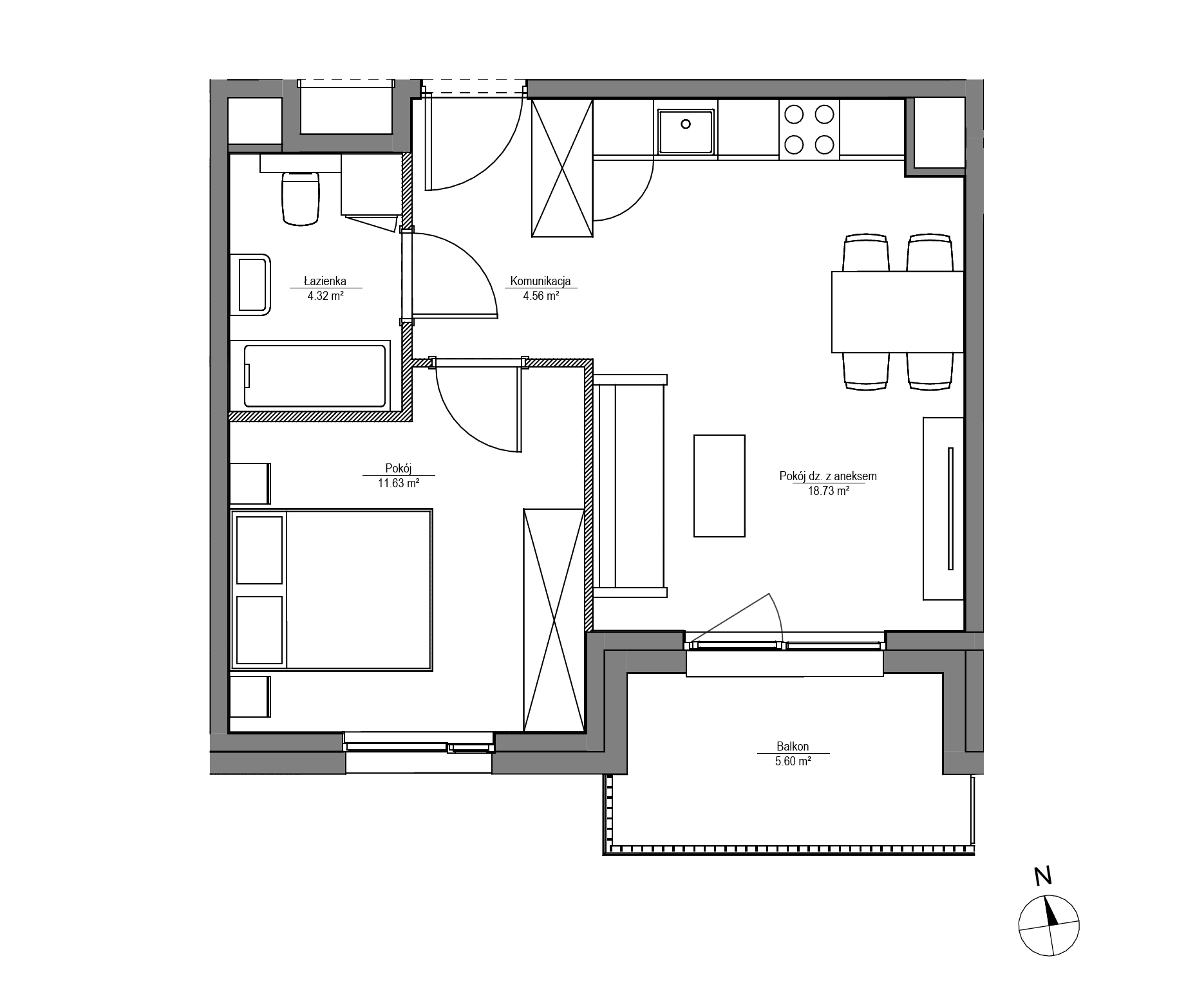 Apartamenty Lira House - lokal LH/LHA/B/1/2, budynek LHA