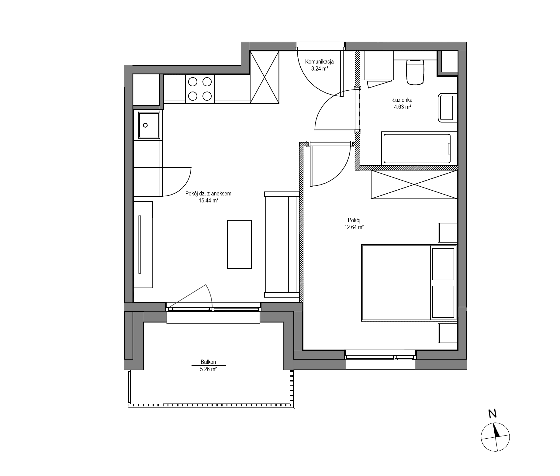 Apartamenty Lira House - lokal LH/LHA/B/2/2, budynek LHA
