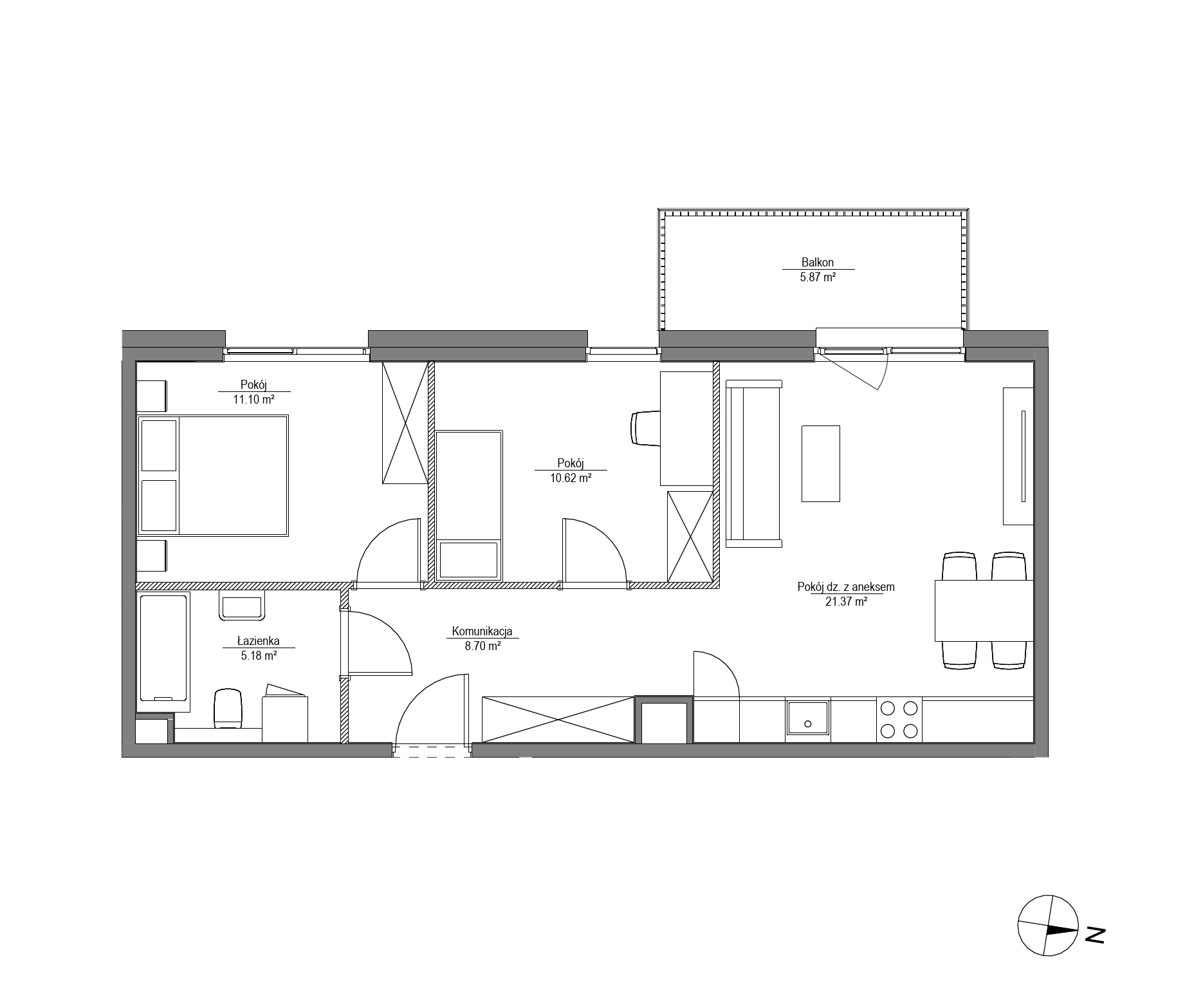 Apartamenty Lira House - lokal LH/LHA/H/2/1, budynek LHA