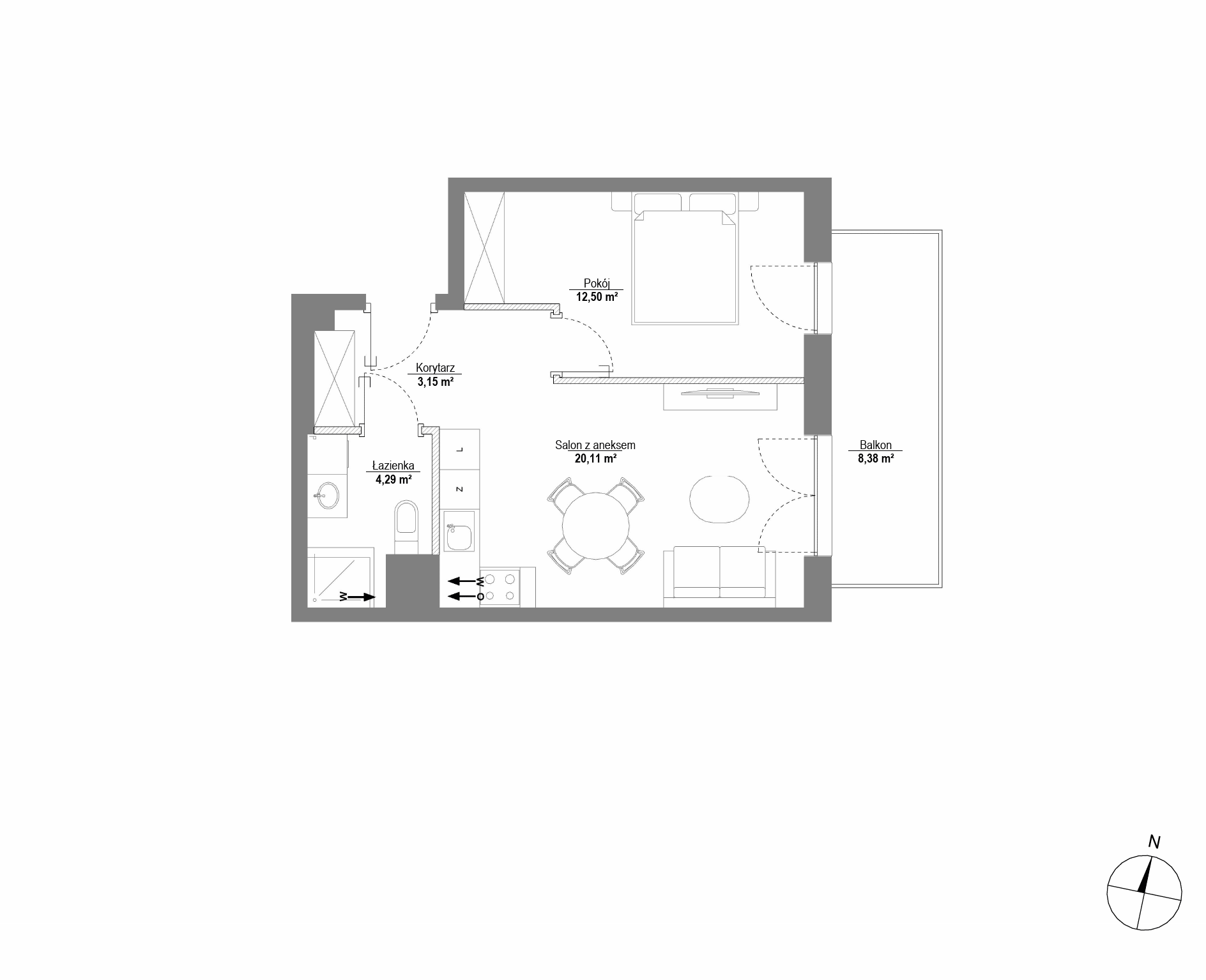 Piątkowo Residence – inwestycja Robyg - lokal H1.2M04