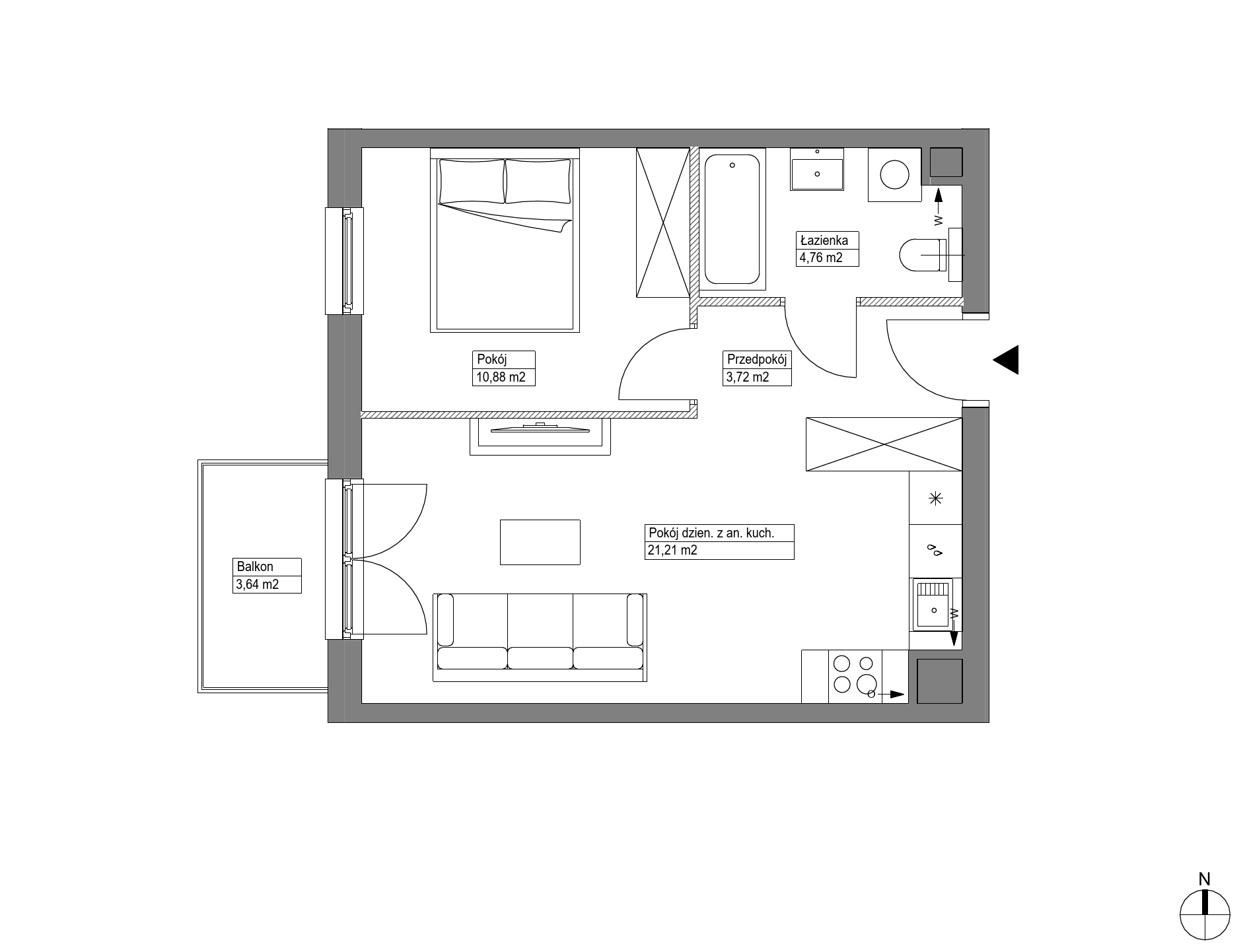 Apartamenty Krakowska - lokal KR8/C/1/3, budynek C