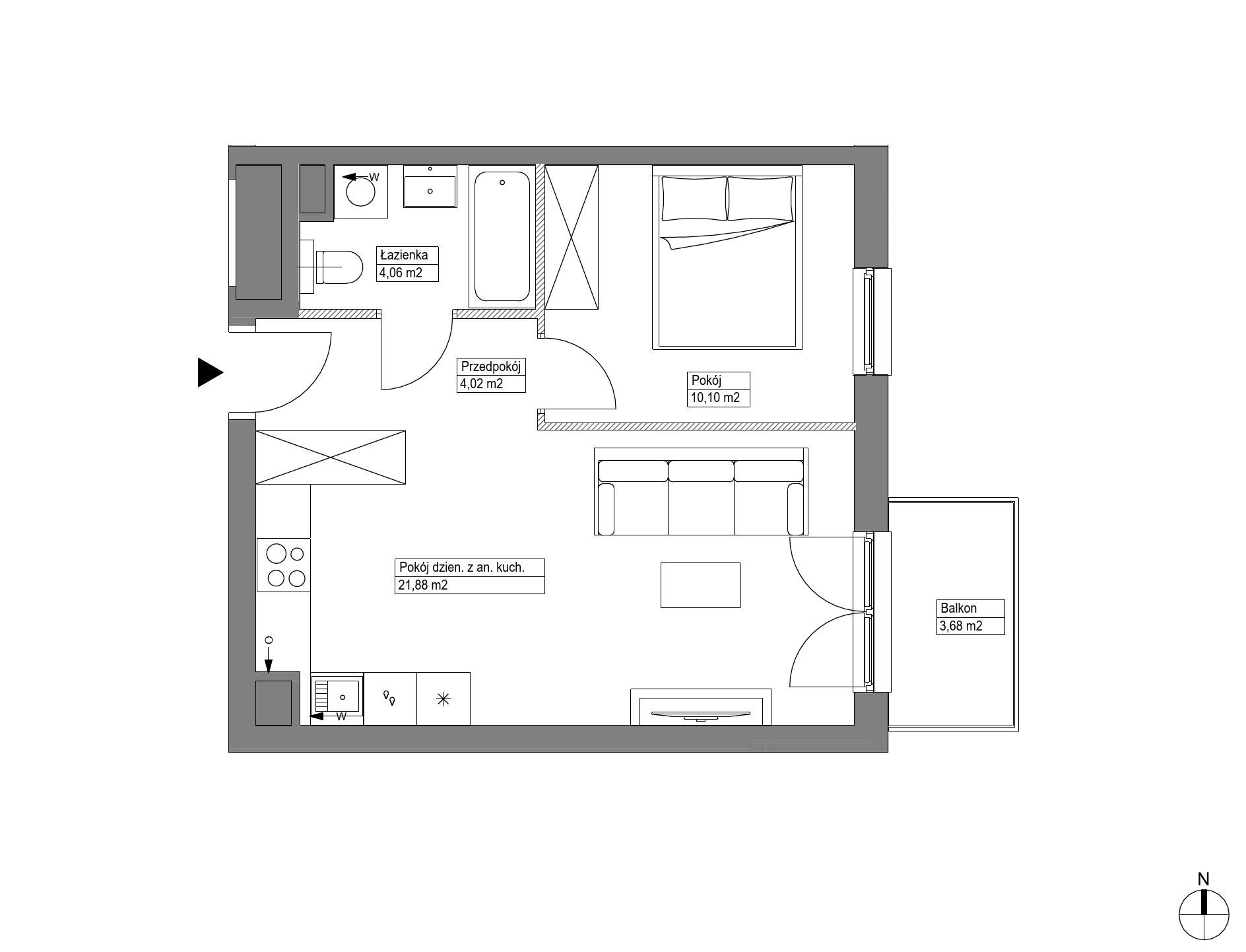 Apartamenty Krakowska - lokal KR8/C/2/8, budynek C