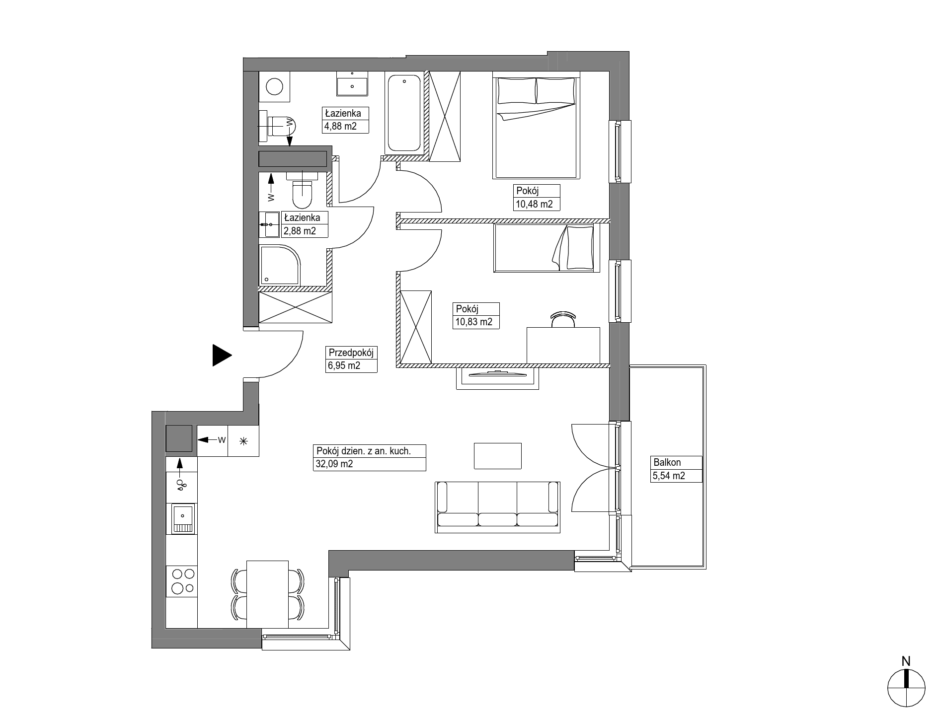 Apartamenty Krakowska - lokal KR8/C/3/1, budynek C