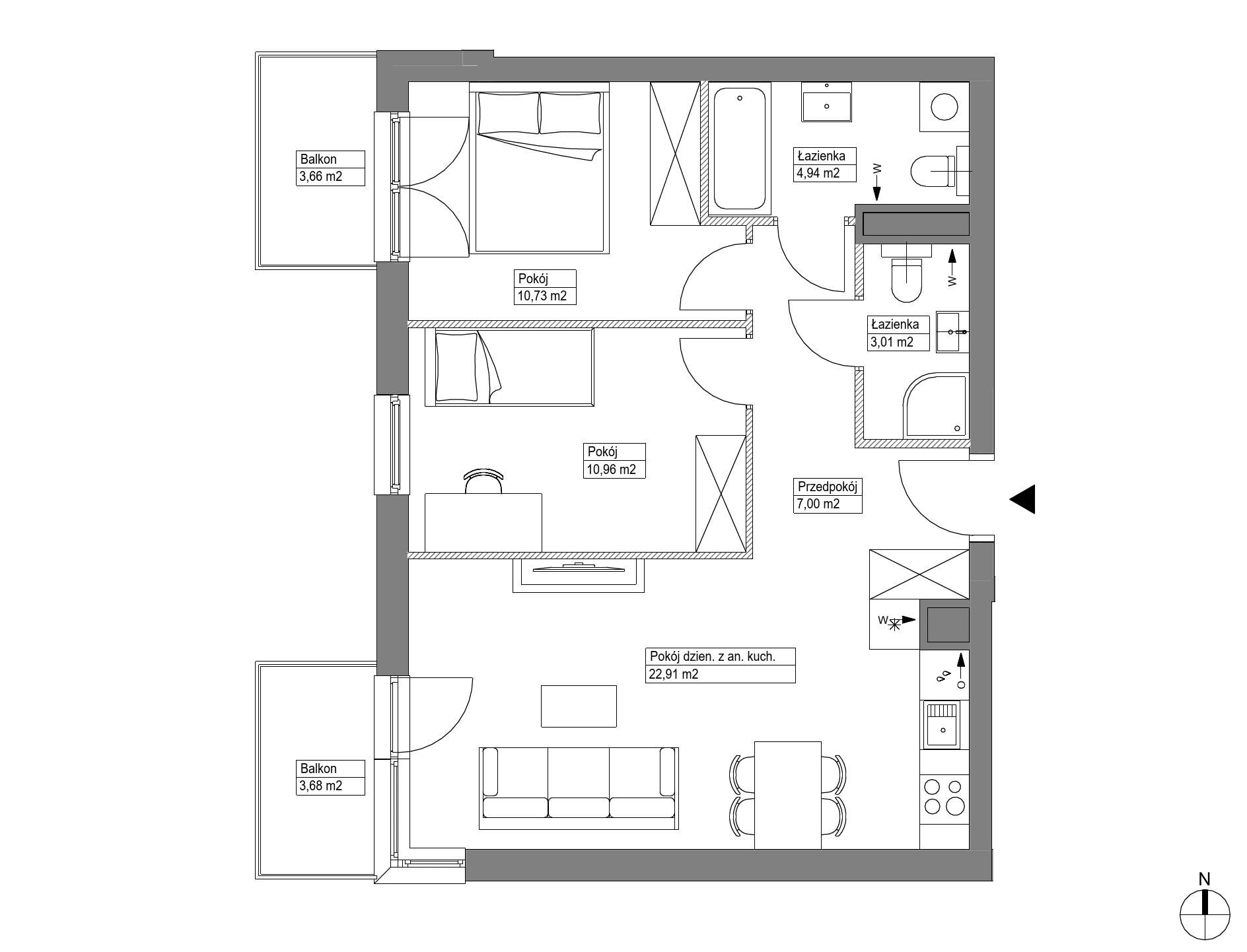 Apartamenty Krakowska - lokal KR8/D/3/7, budynek D