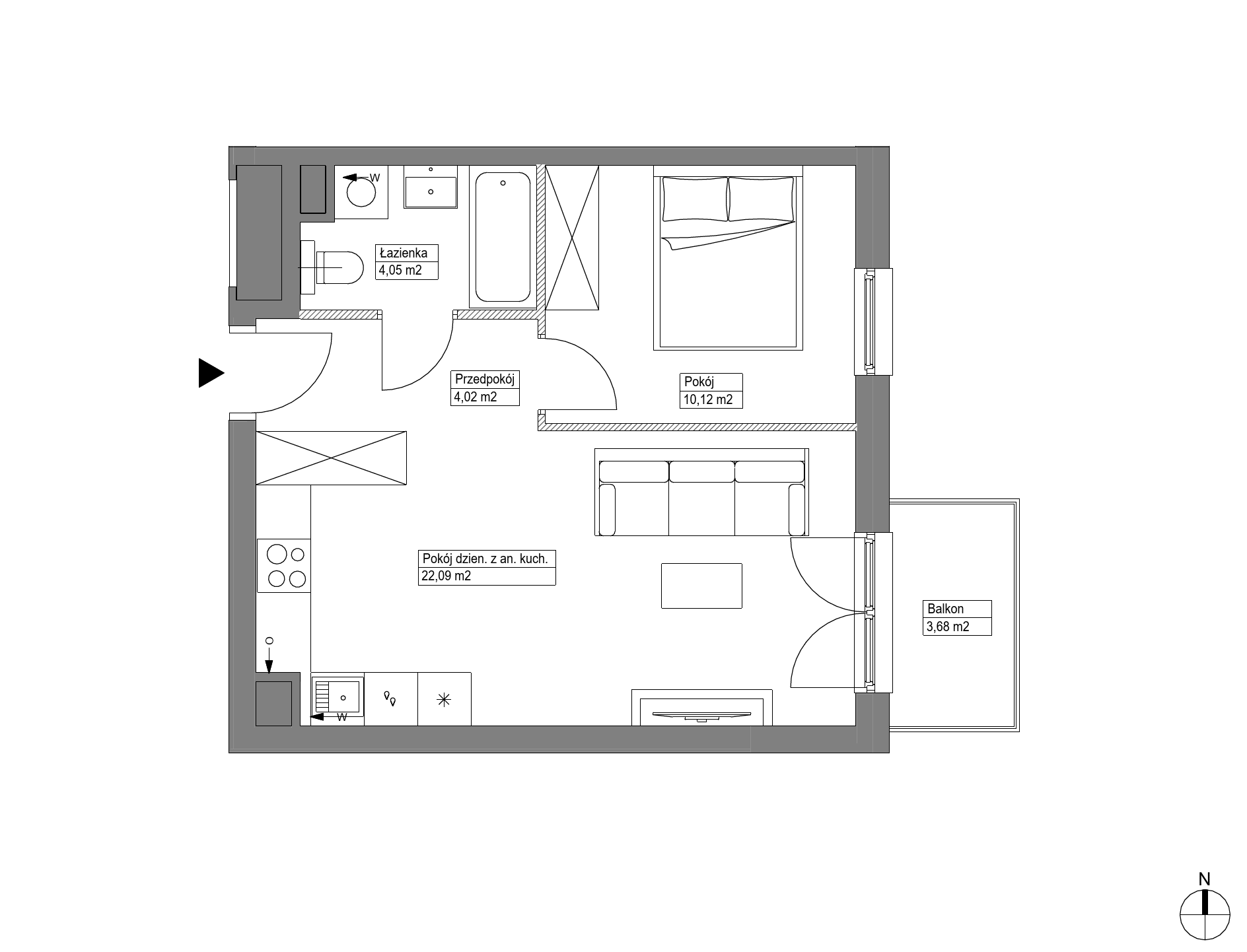 Apartamenty Krakowska - lokal KR8/C/5/8, budynek C