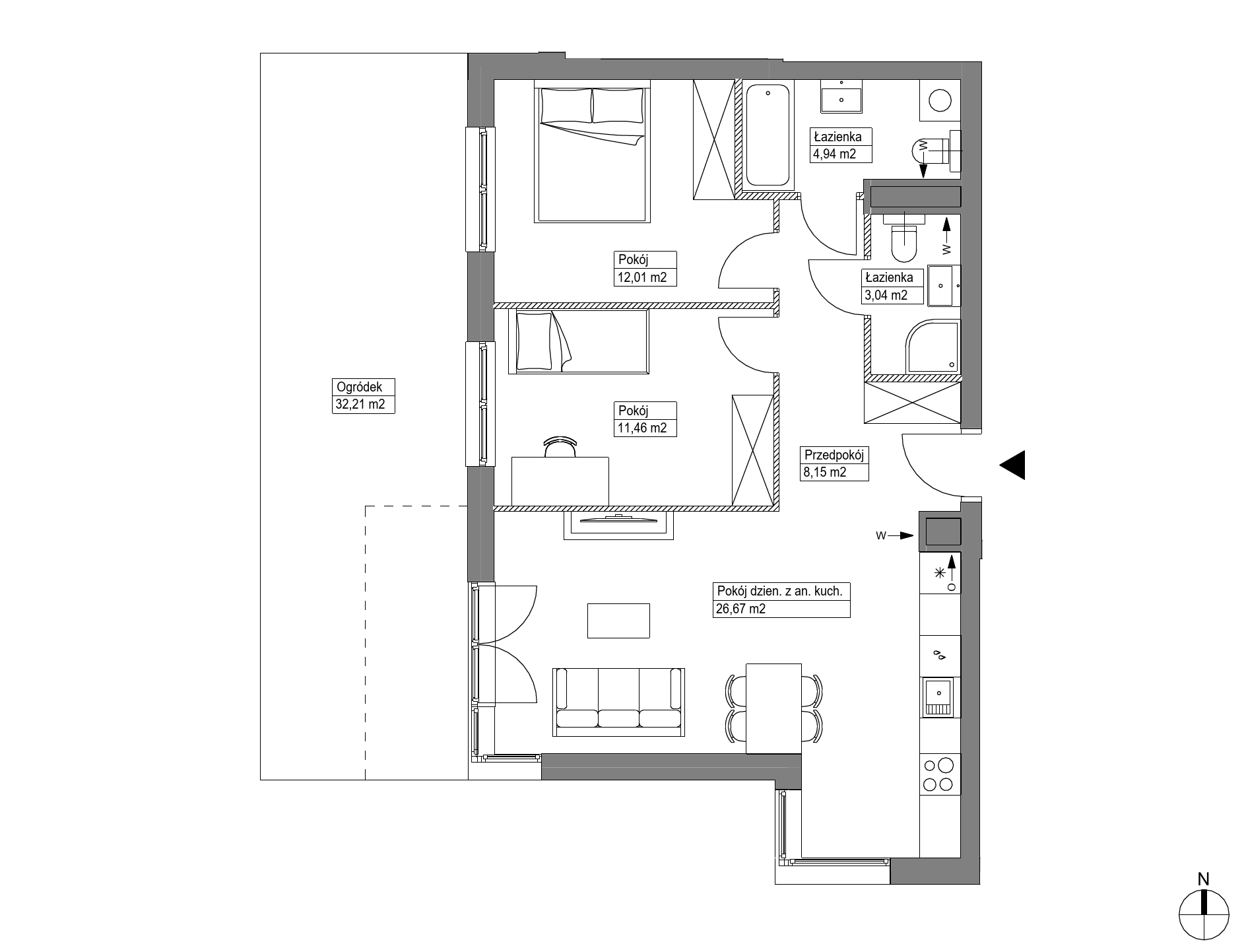 Apartamenty Krakowska - lokal KR8/B/0/8, budynek B