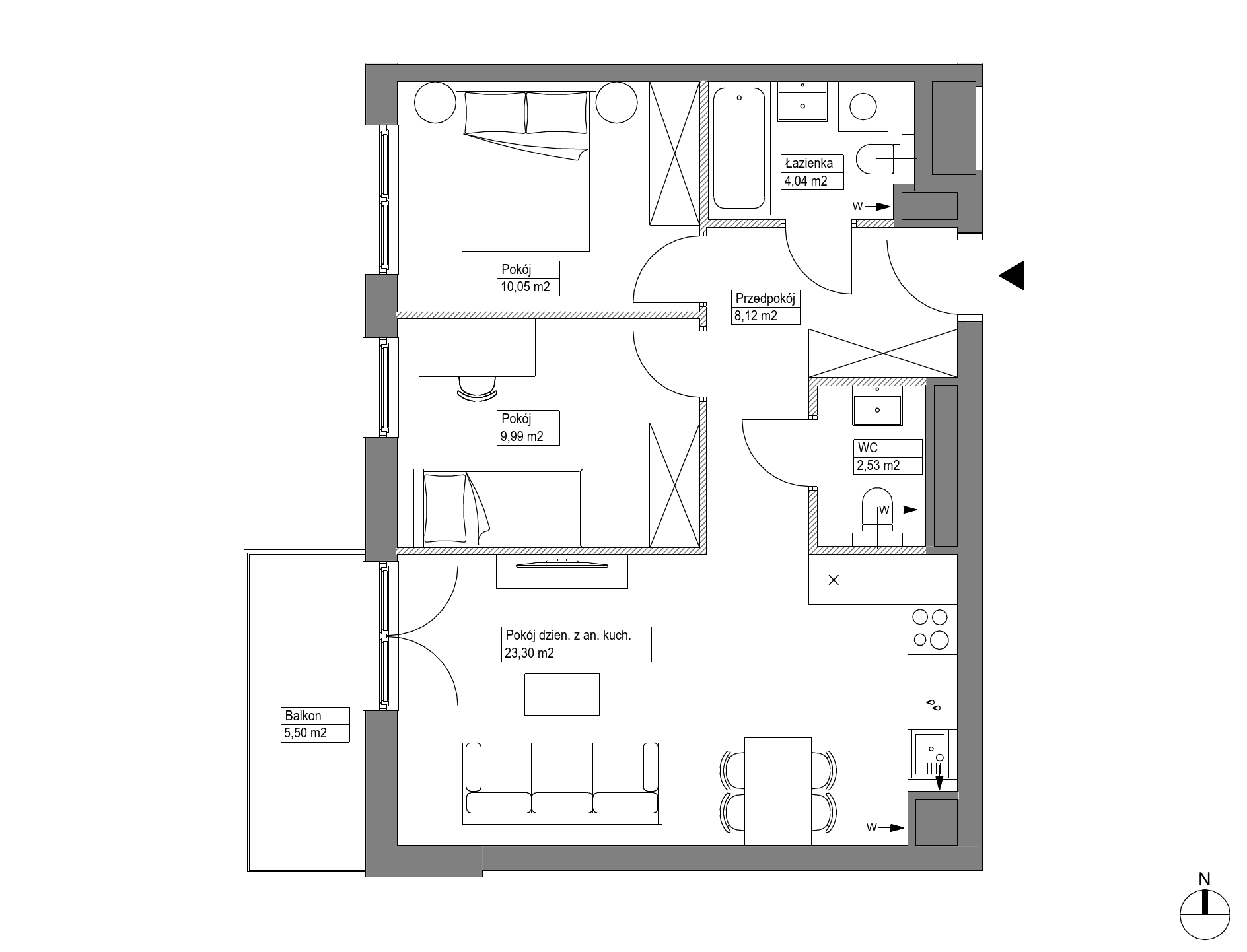 Apartamenty Krakowska - lokal KR8/B/2/1, budynek B