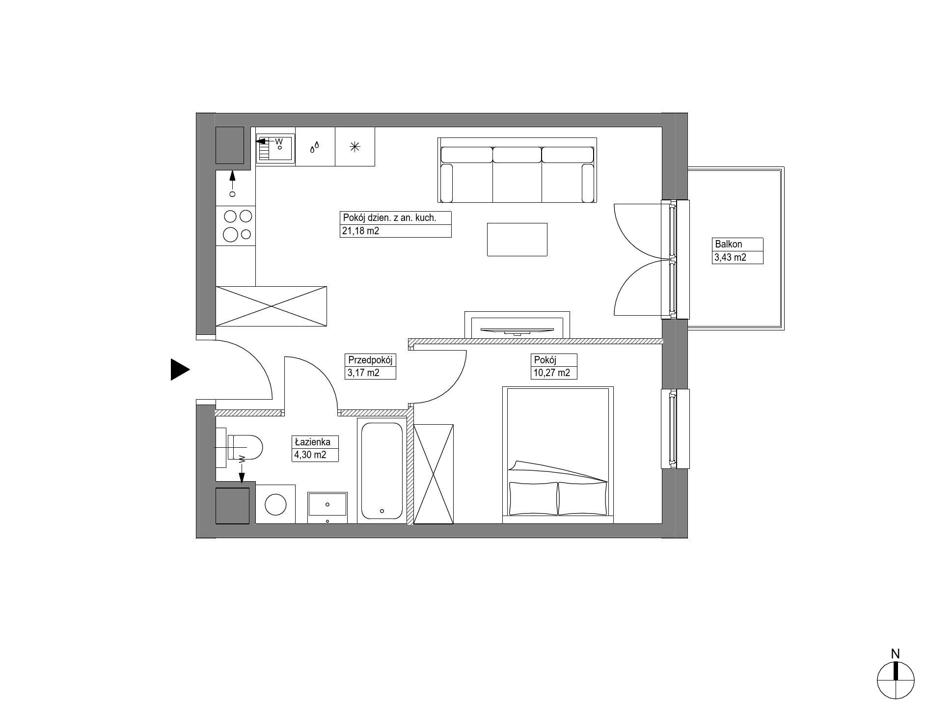 Apartamenty Krakowska - lokal KR8/B/2/4, budynek B