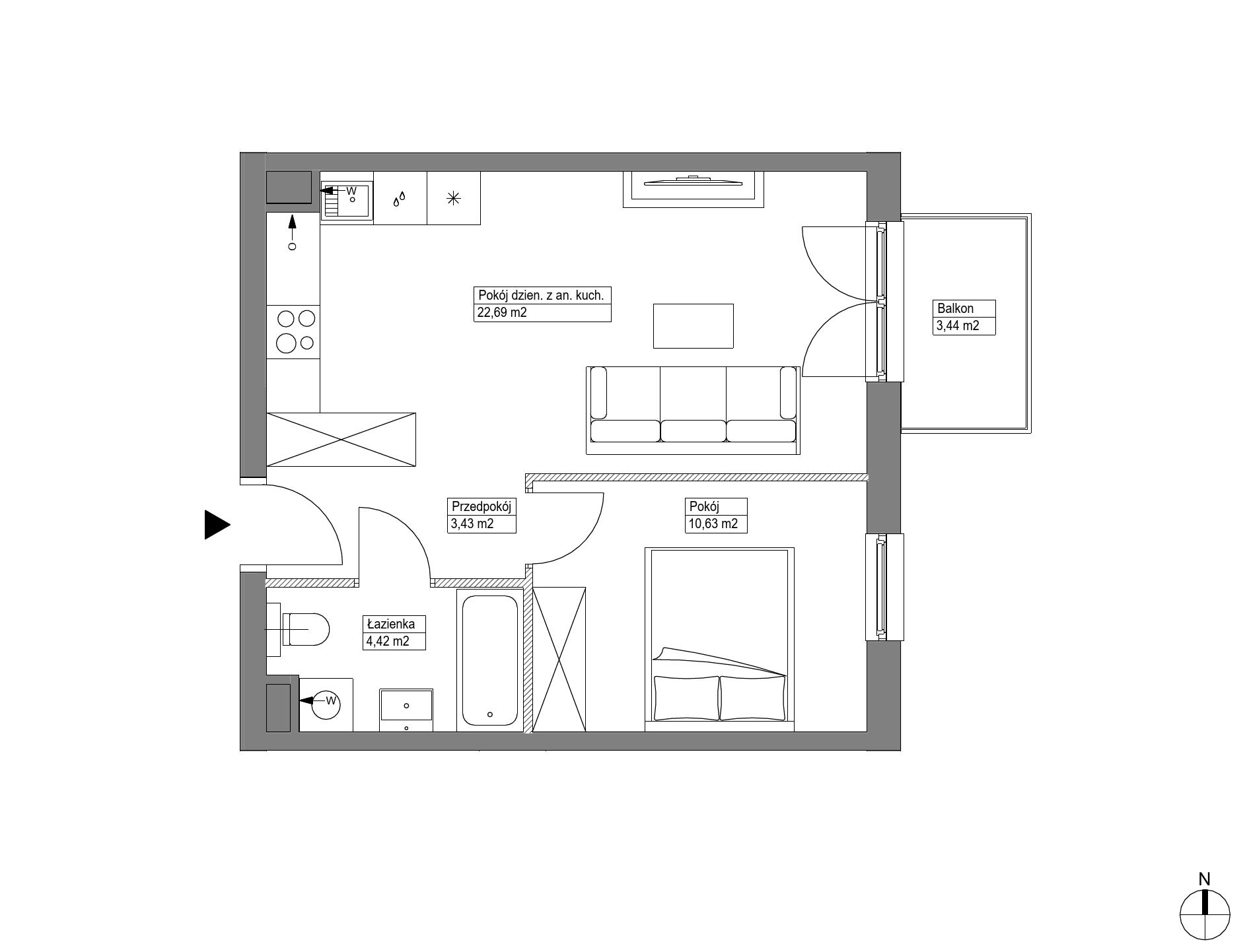 Apartamenty Krakowska - lokal KR8/B/2/6, budynek B