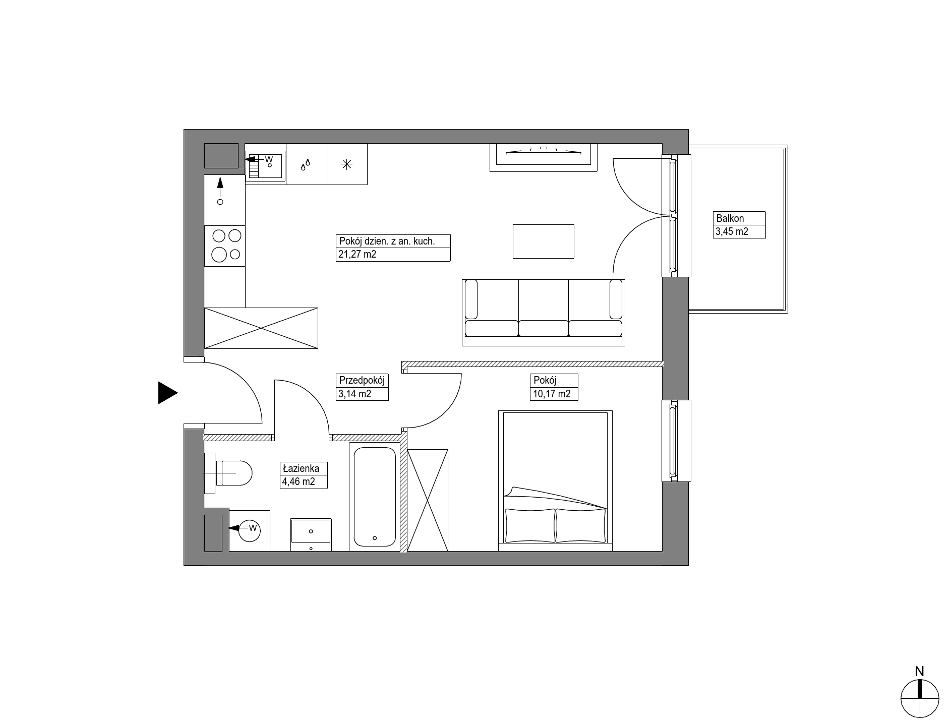Apartamenty Krakowska - lokal KR8/B/3/5, budynek B