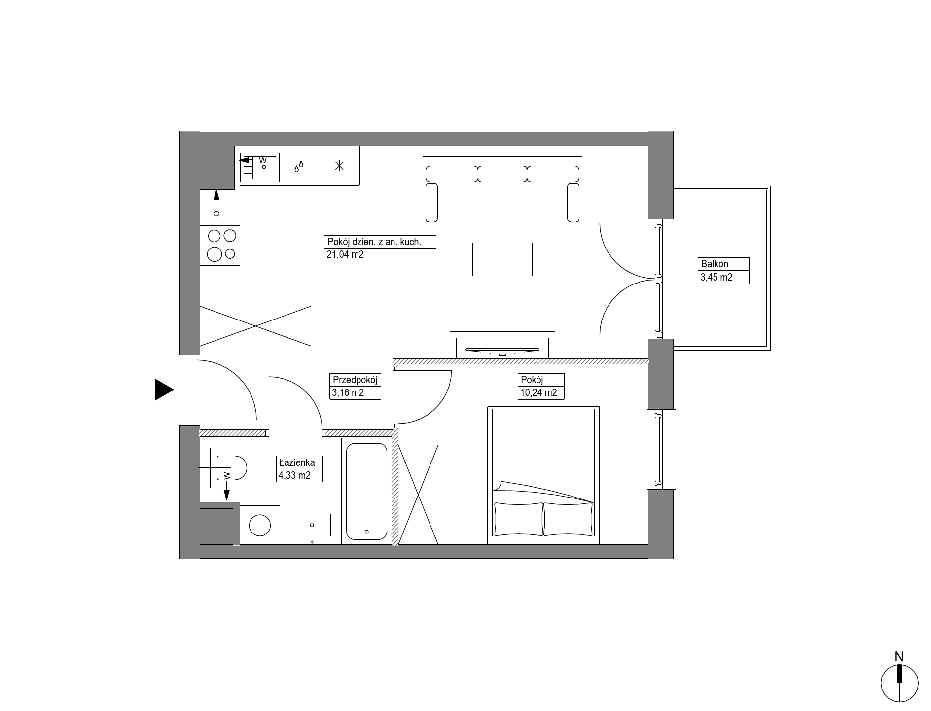 Apartamenty Krakowska - lokal KR8/B/4/4, budynek B