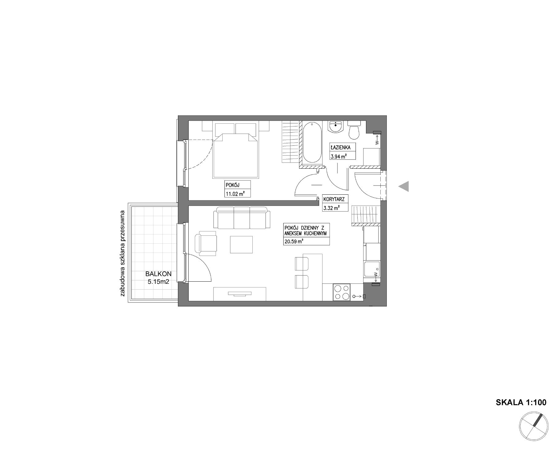 Nowa Wałowa – inwestycja Robyg - lokal I1.5M11