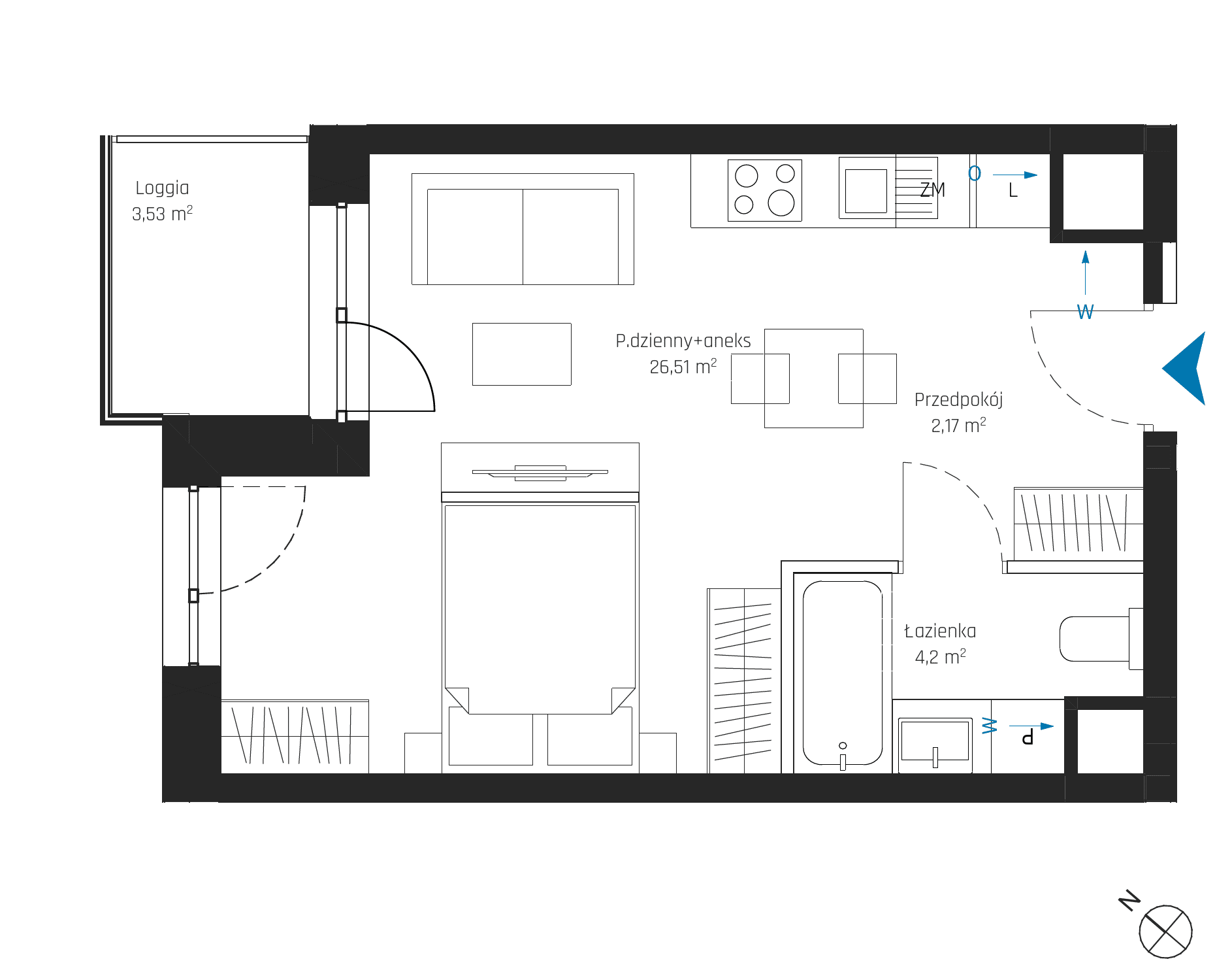 SkyPoint – inwestycja Robyg - lokal A2.5M01