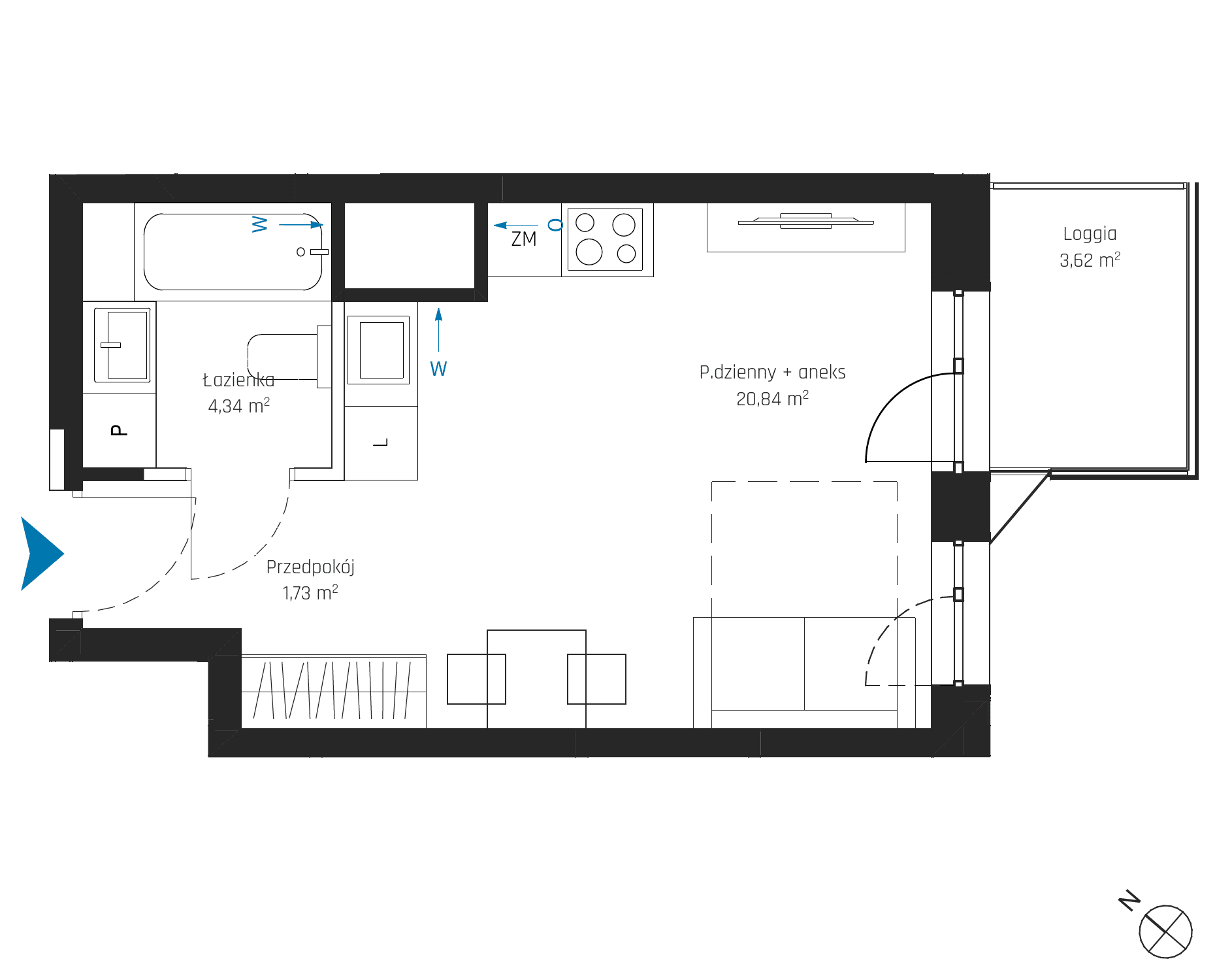 SkyPoint – inwestycja Robyg - lokal A1.11M08