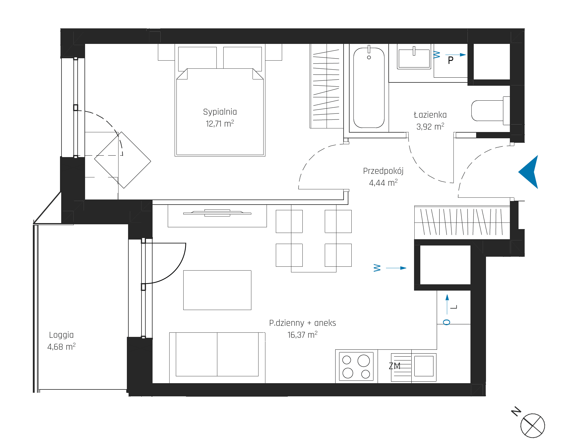 SkyPoint – inwestycja Robyg - lokal A1.12M13