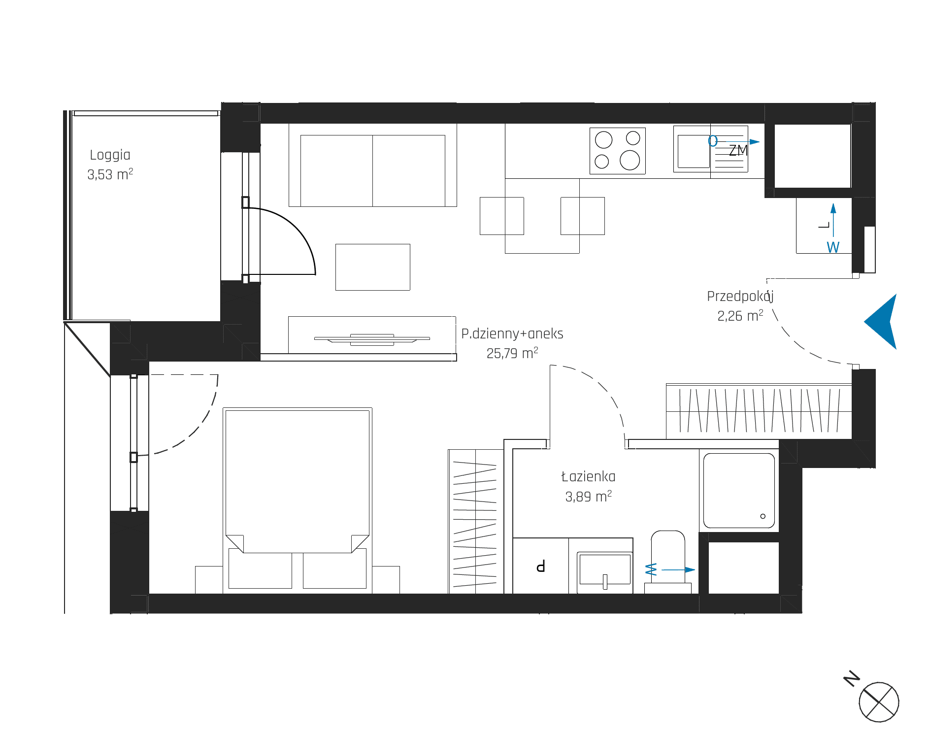 SkyPoint – inwestycja Robyg - lokal A2.16M15