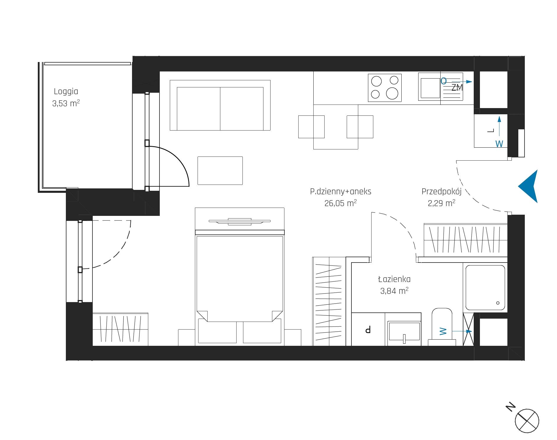 SkyPoint – inwestycja Robyg - lokal A2.3M13