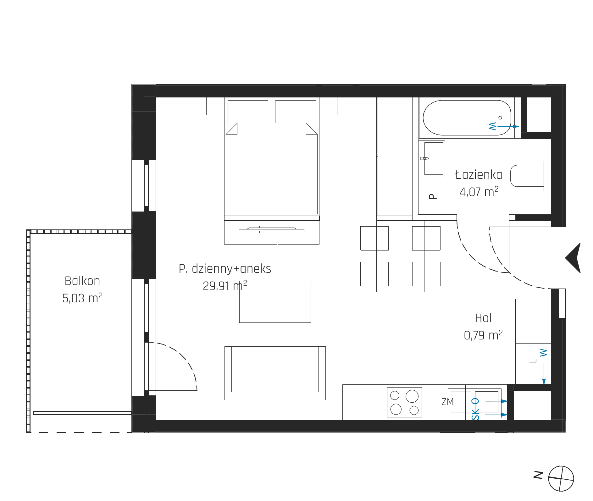 Nadmotławie Apartments - lokal J.5M14