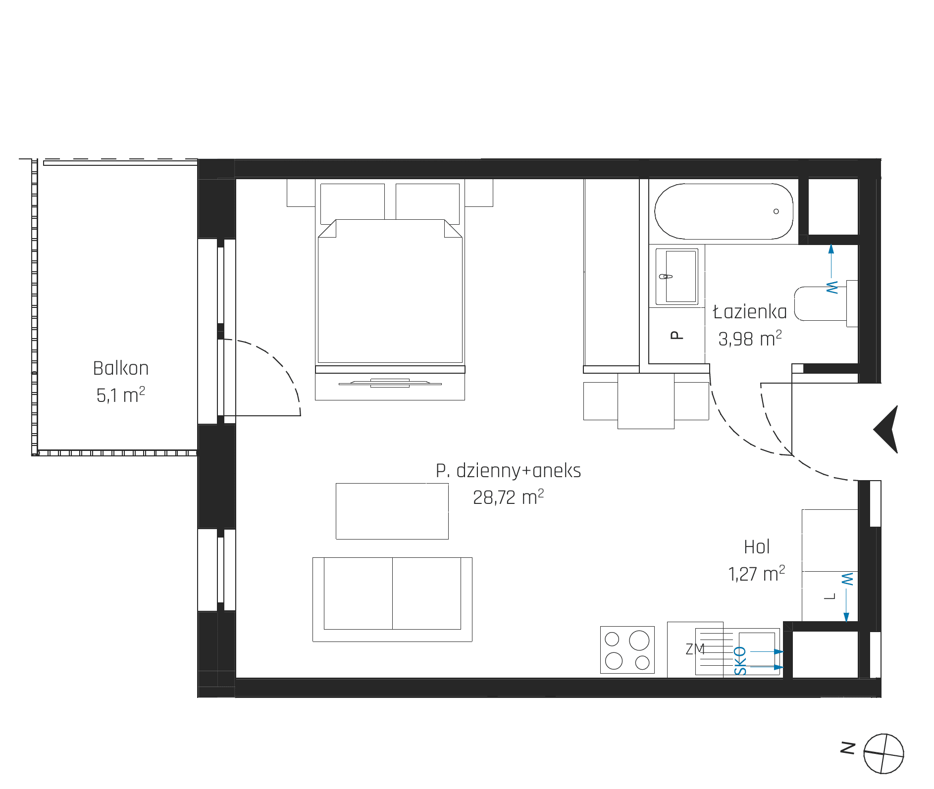 Nadmotławie Apartments - lokal J.5M22