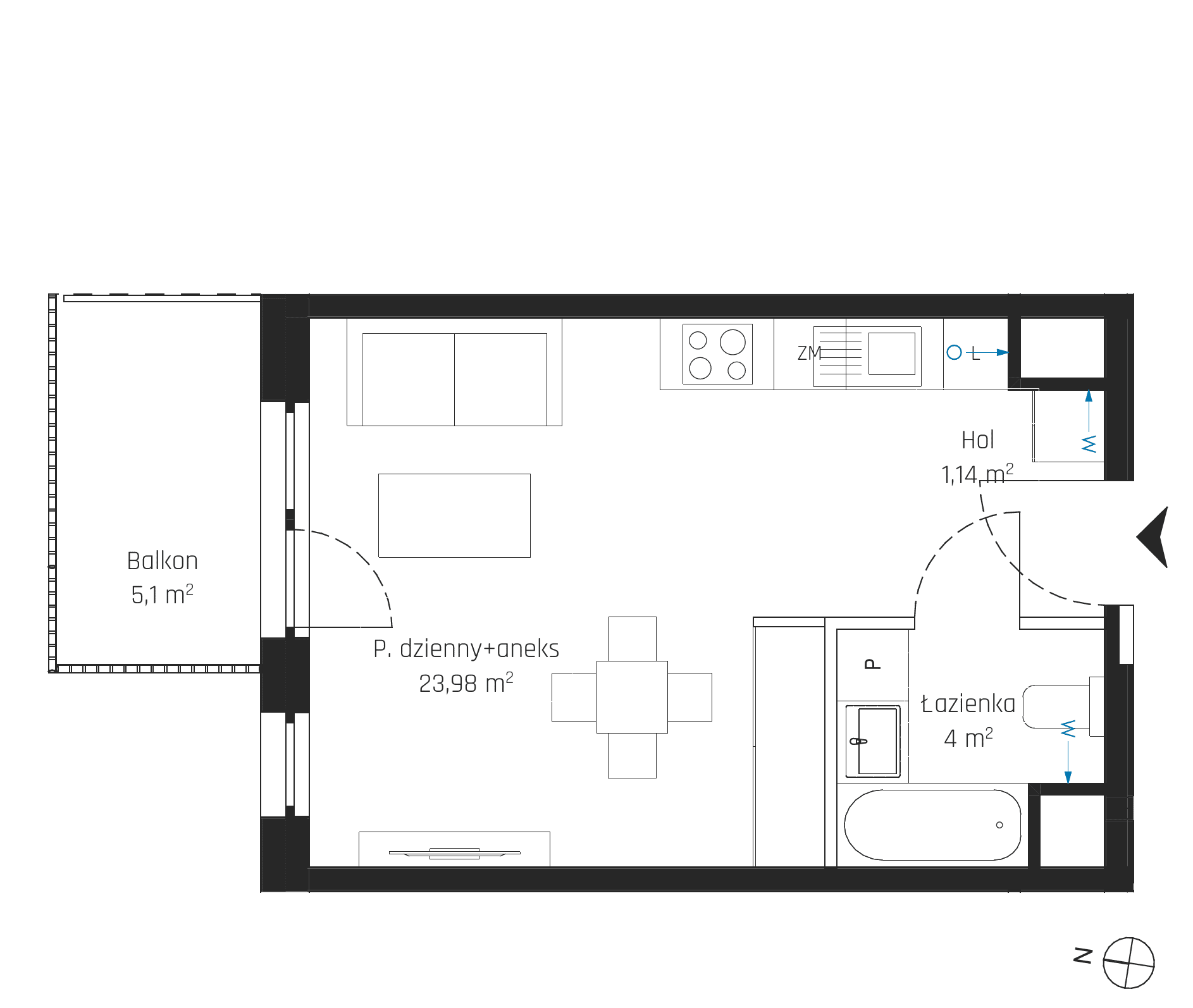 Nadmotławie Apartments - lokal J.5M24