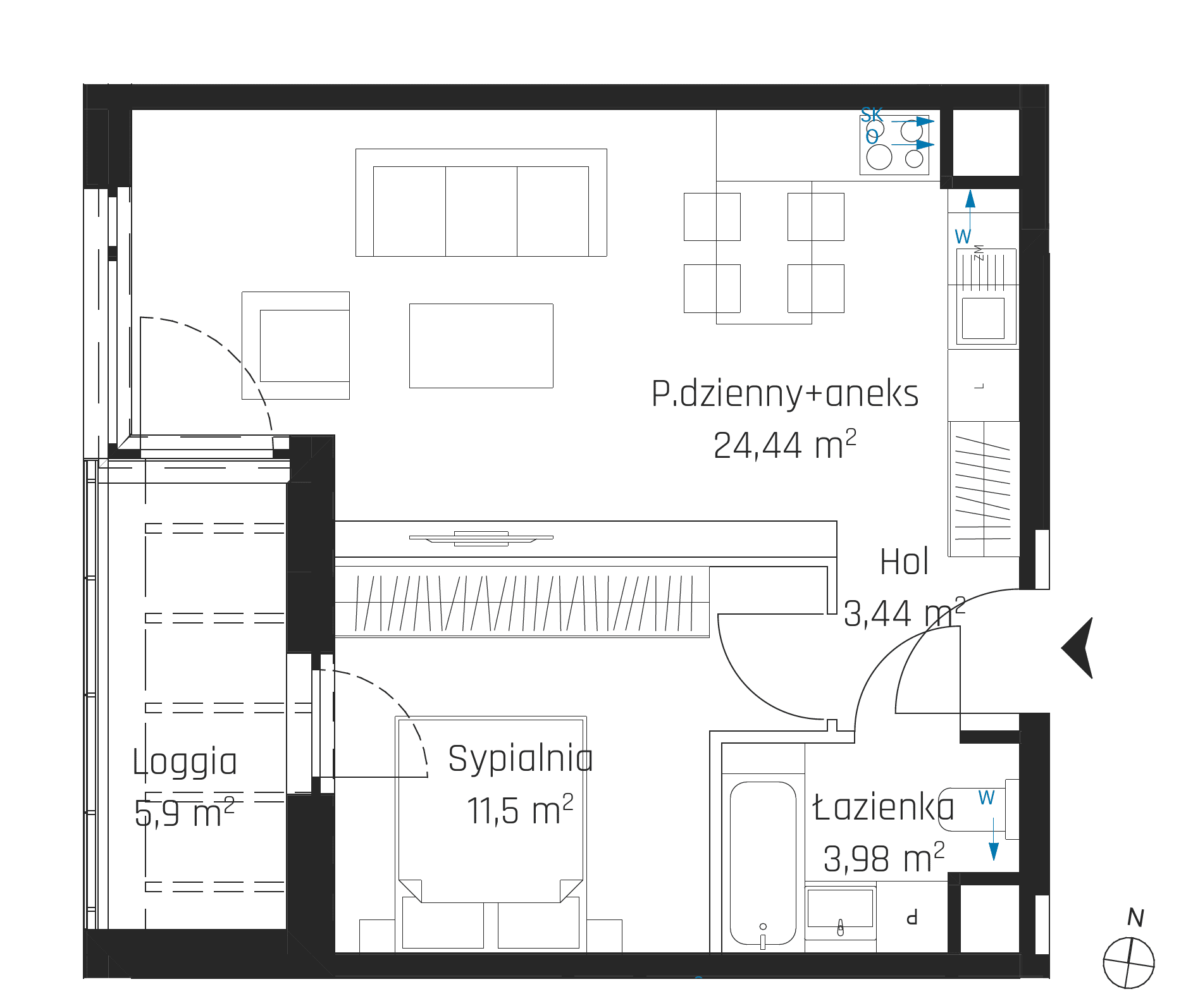 Nadmotławie Apartments - lokal I.6M03