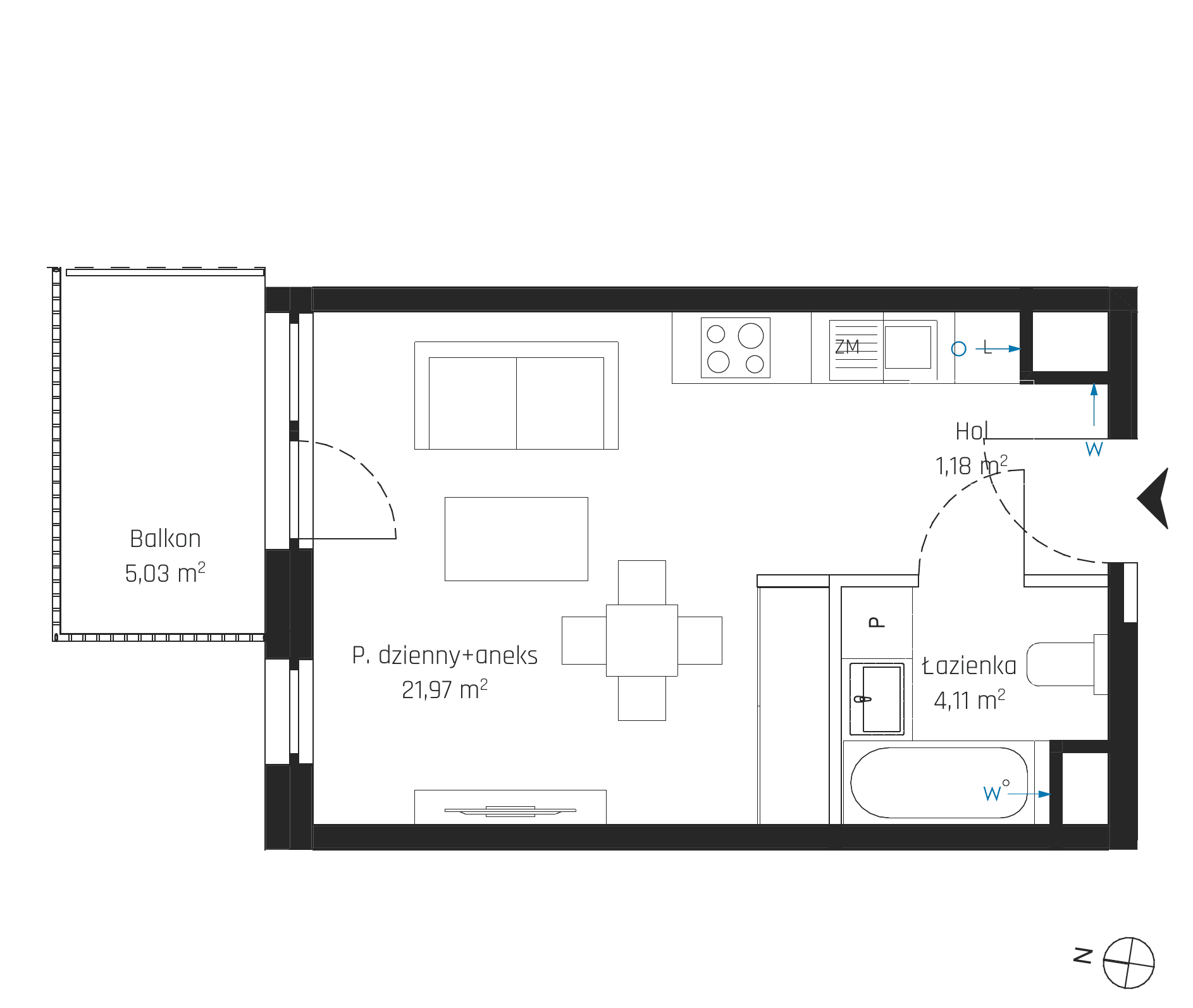 Nadmotławie Apartments - lokal J.6M09