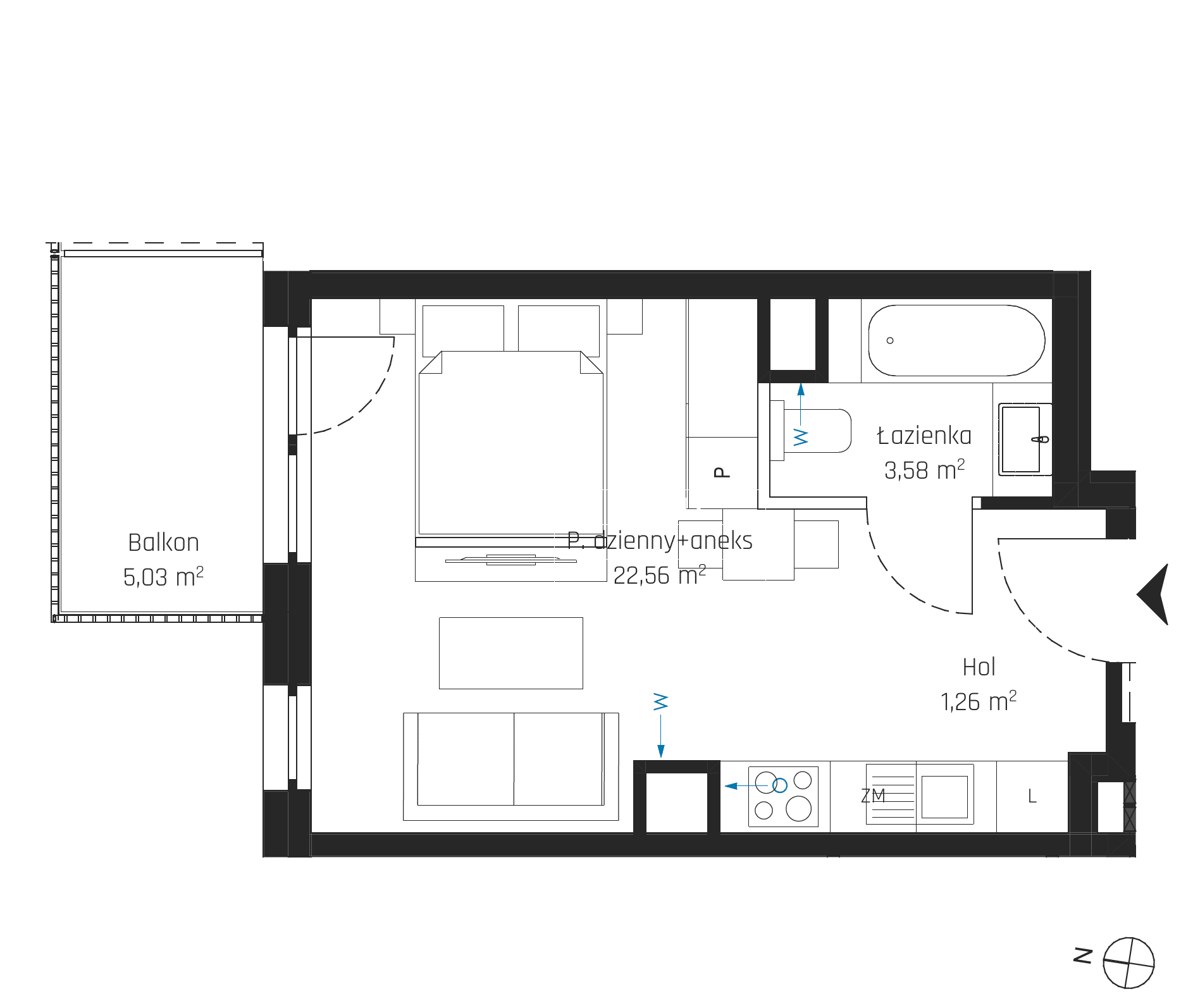 Nadmotławie Apartments - lokal J.6M11