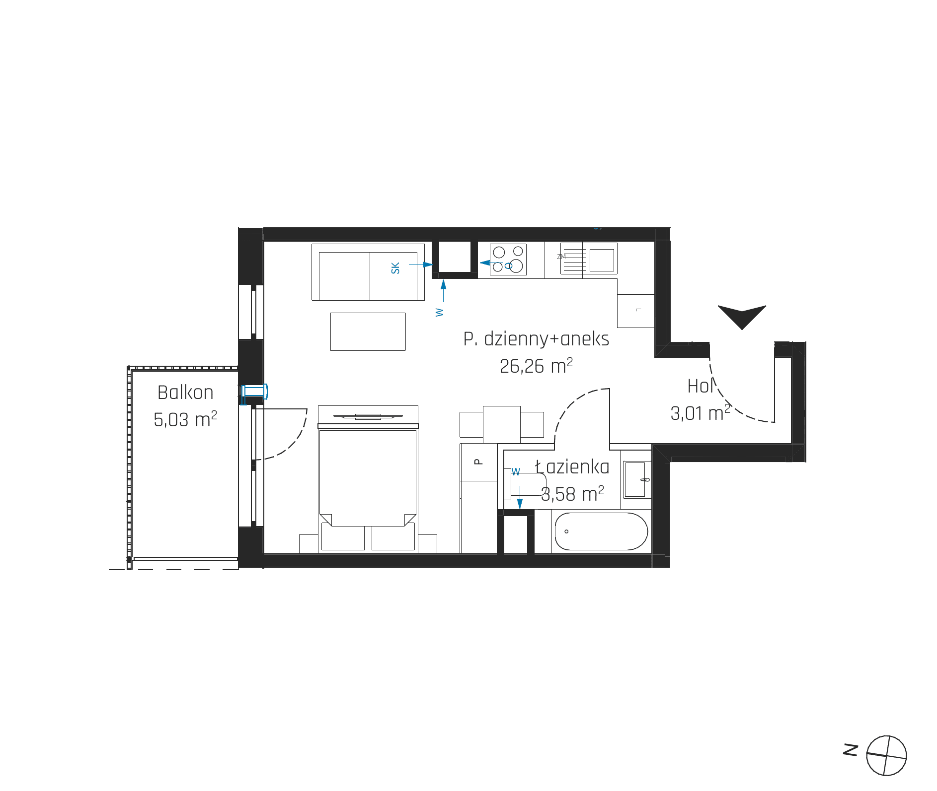 Nadmotławie Apartments - lokal J.6M17