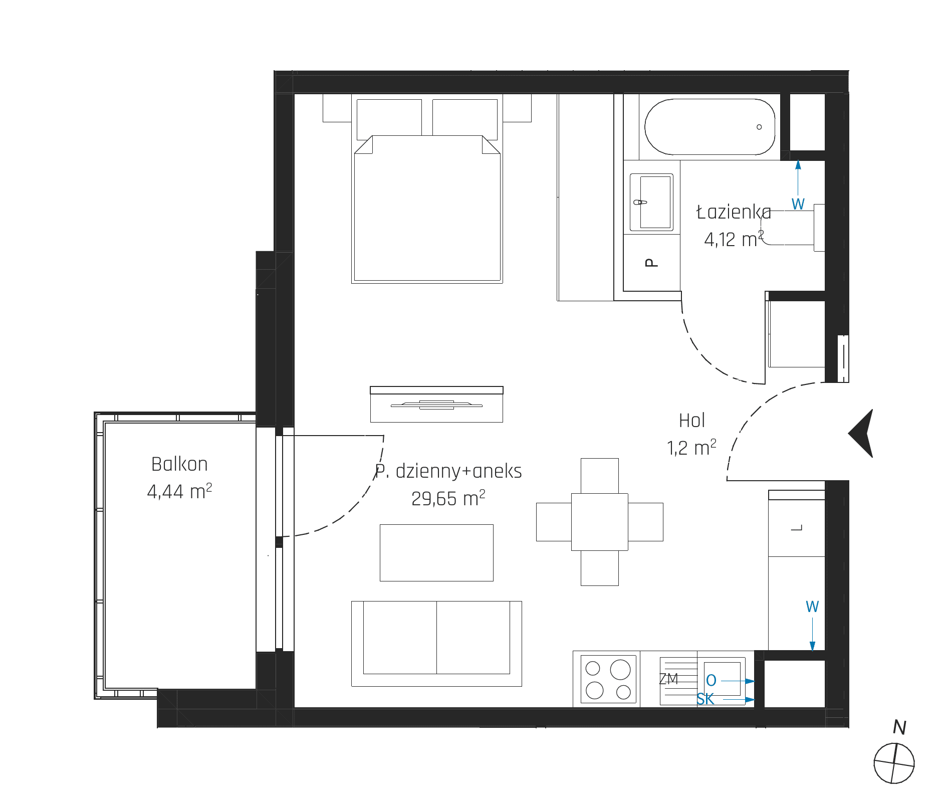Nadmotławie Apartments - lokal J.6M26