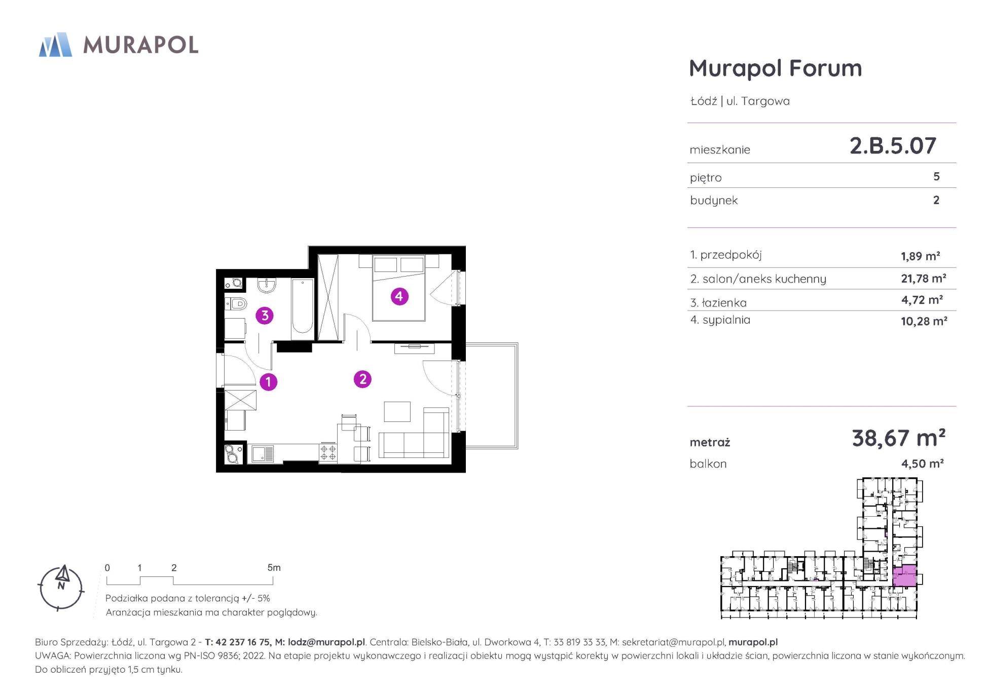 Murapol Forum – inwestycja Murapol - lokal 2.B.5.07, budynek B