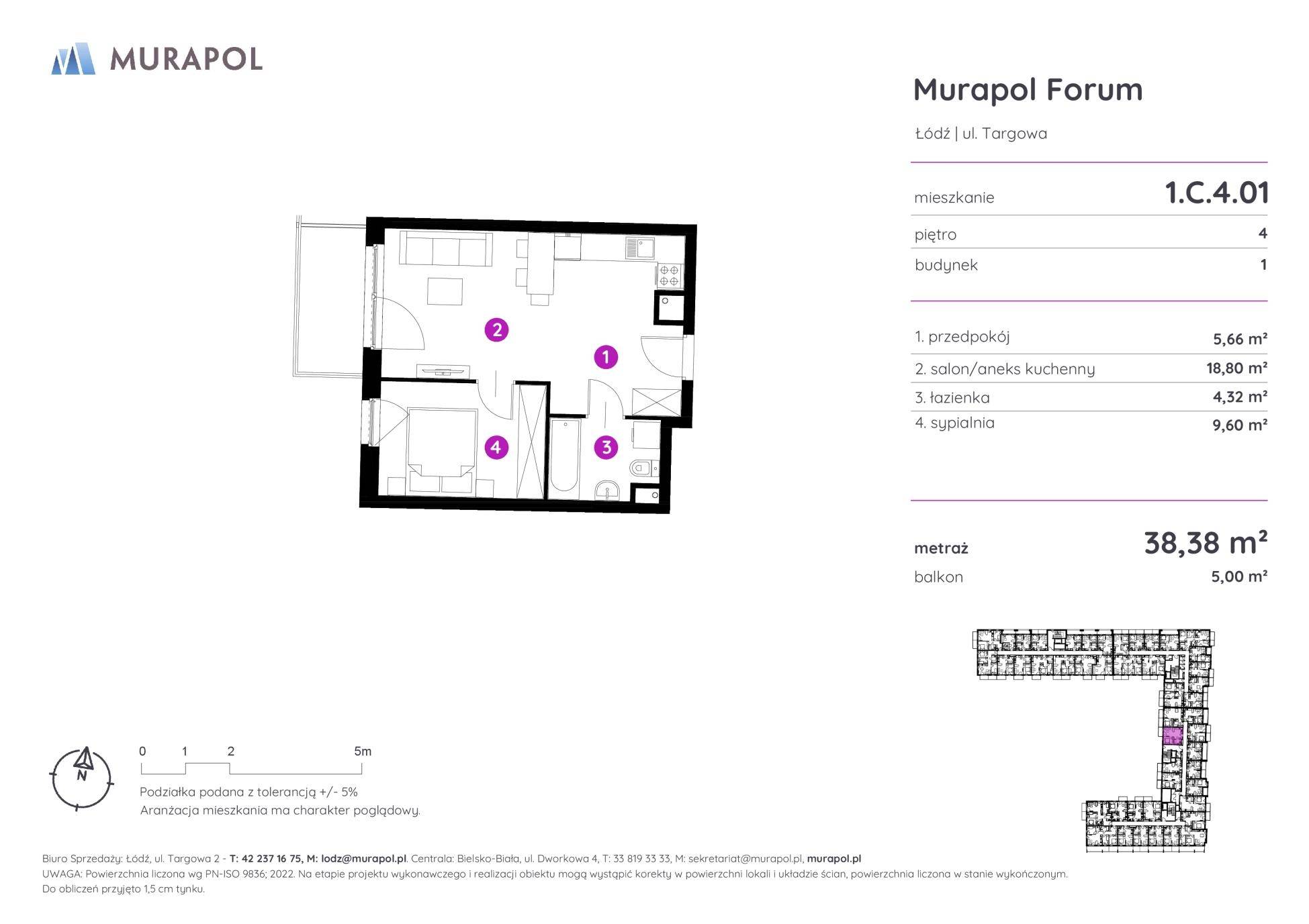 Murapol Forum – inwestycja Murapol - lokal 1.C.4.01, budynek C