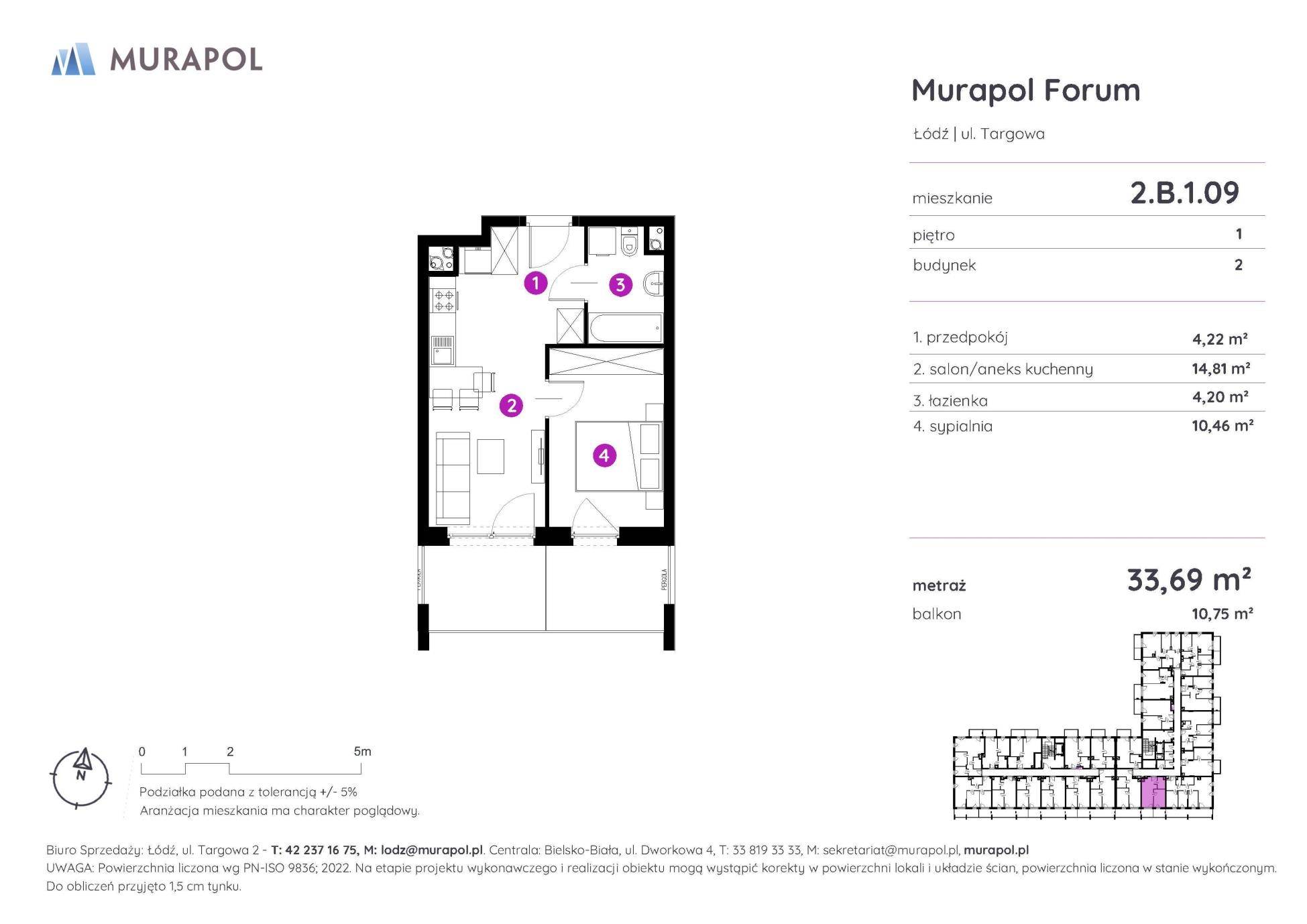 Murapol Forum – inwestycja Murapol - lokal 2.B.1.09, budynek B