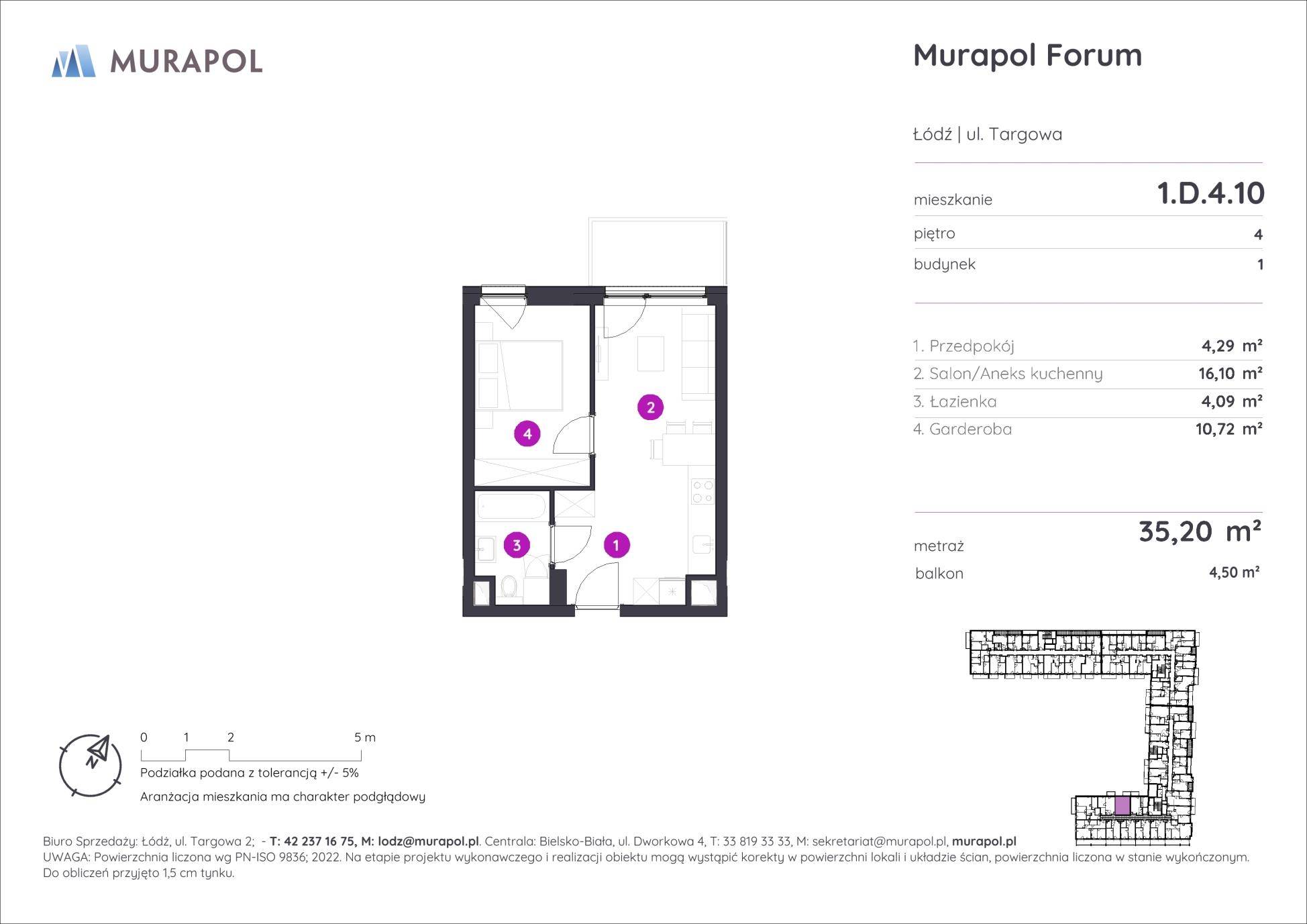 Murapol Forum – inwestycja Murapol - lokal 1.D.4.10, budynek D